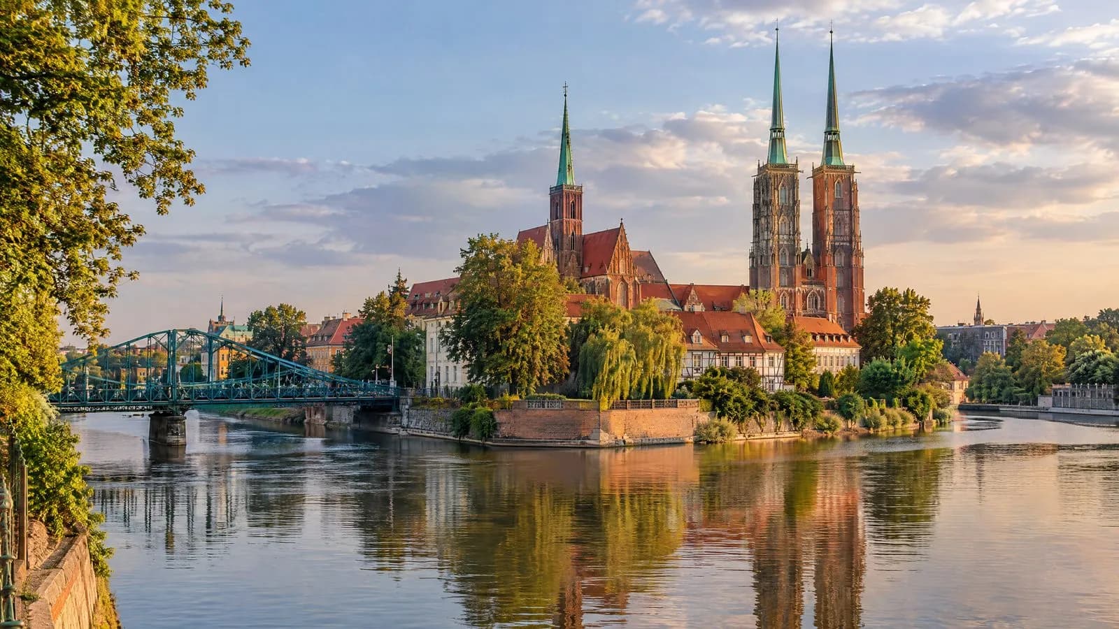 Wrocław – Odra i Ostrów Tumski z katedrą i mostem