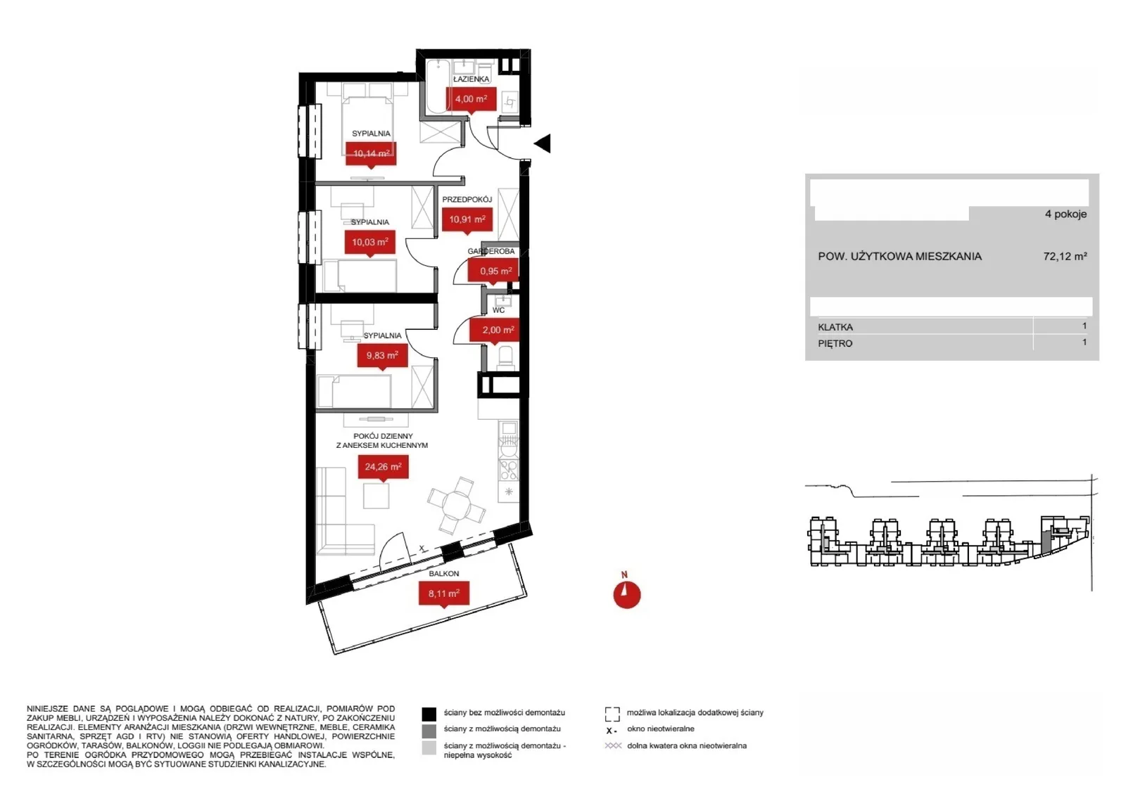 Floor plan: Lokal WR1 1/1/5/4a, 4 pok.