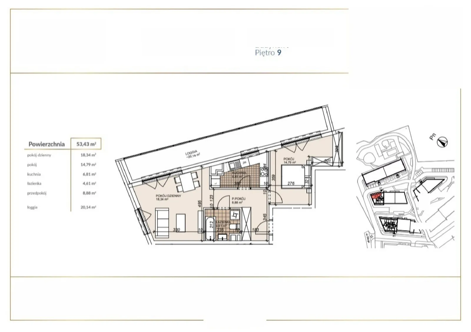 Floor plan: Apartment no. F1-9-67