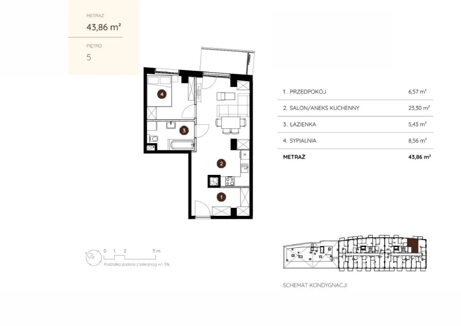 Floor plan: Apartment no. 3.A.5.01