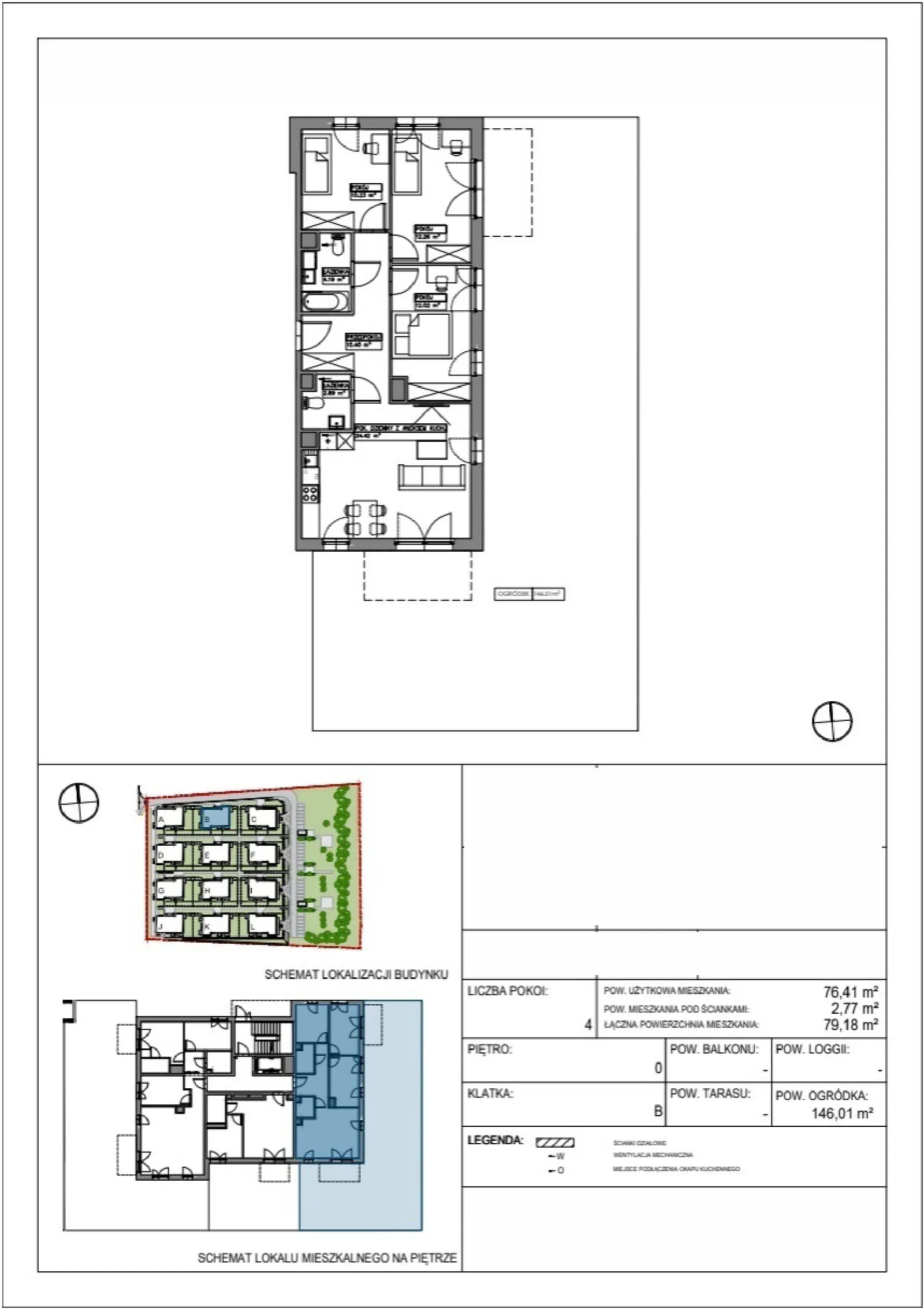Floor plan: Apartment no. VV/B/0/1