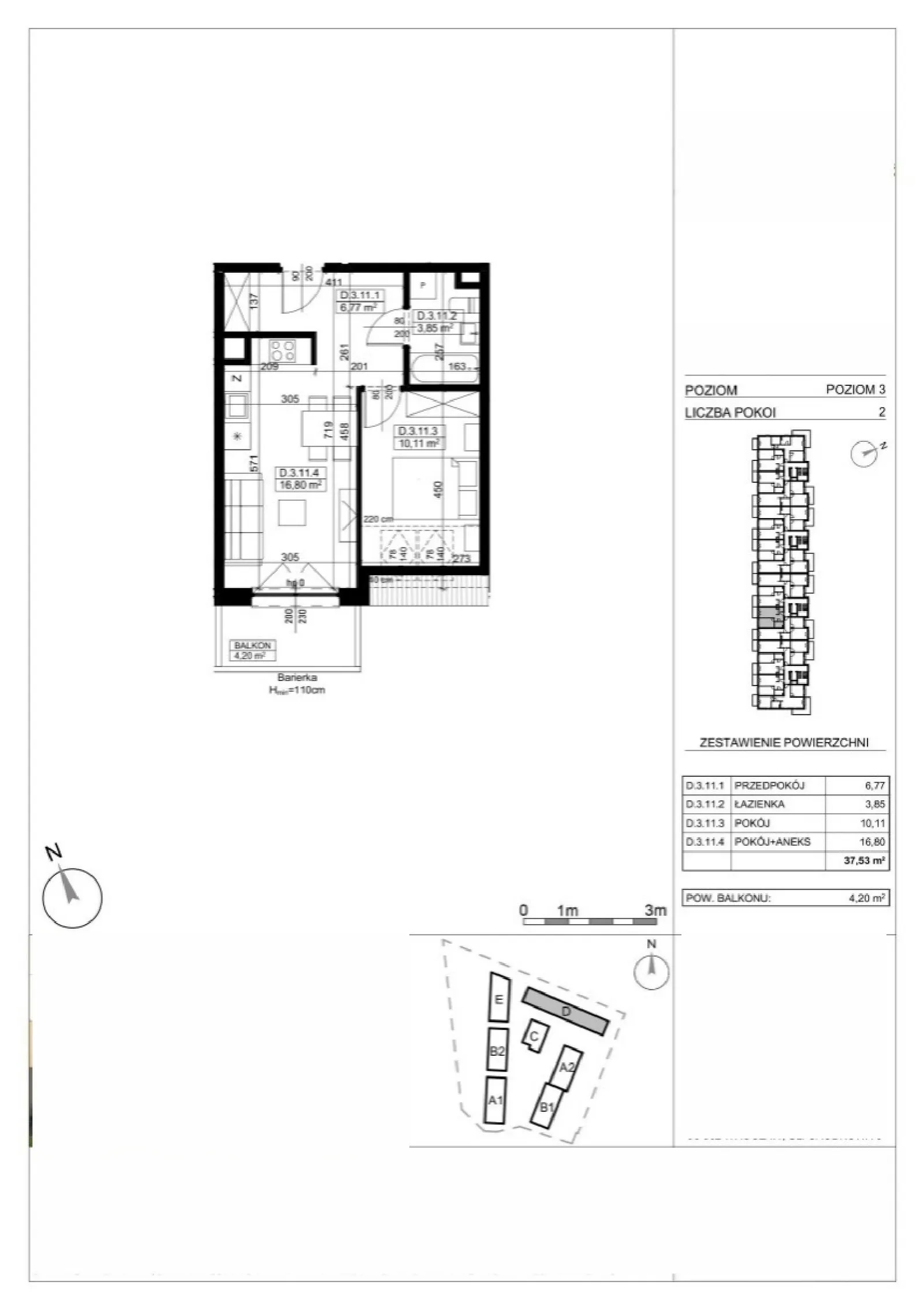Rzut: Lokal AP-D-3-11, 2 pok.