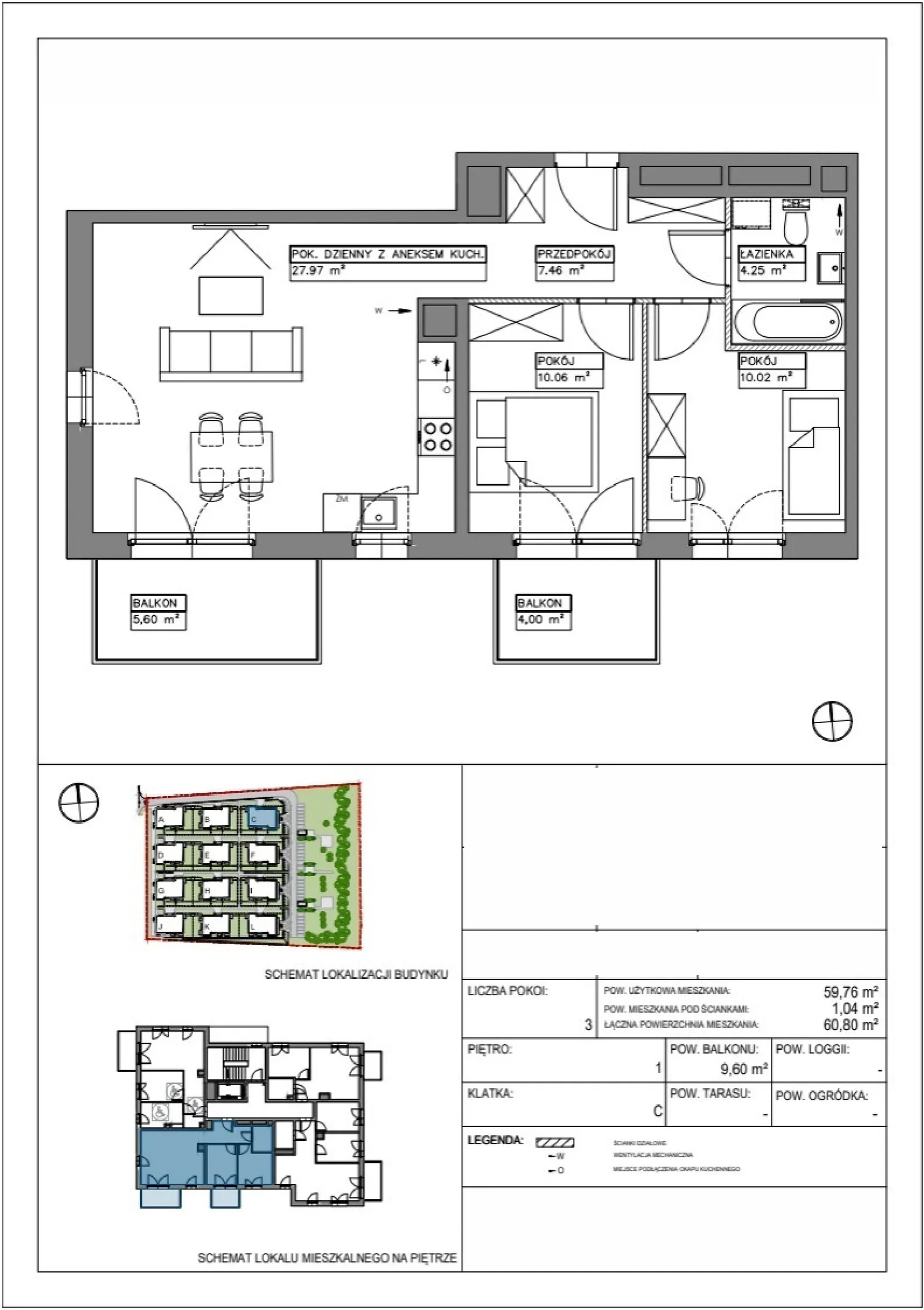 Floor plan: Apartment no. VV/C/1/3
