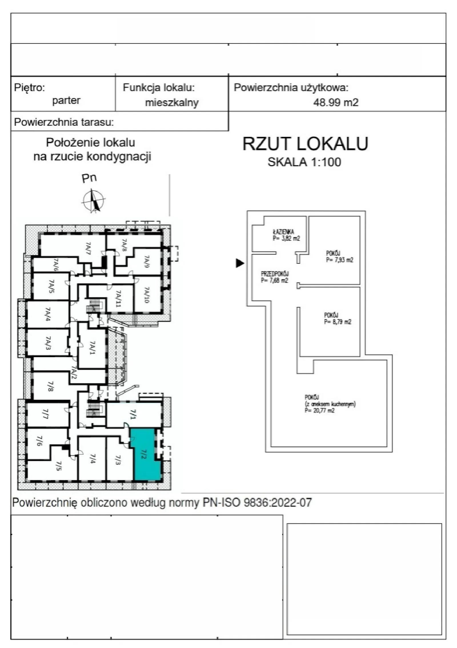 Rzut: Lokal B_0_2, 3 pok.