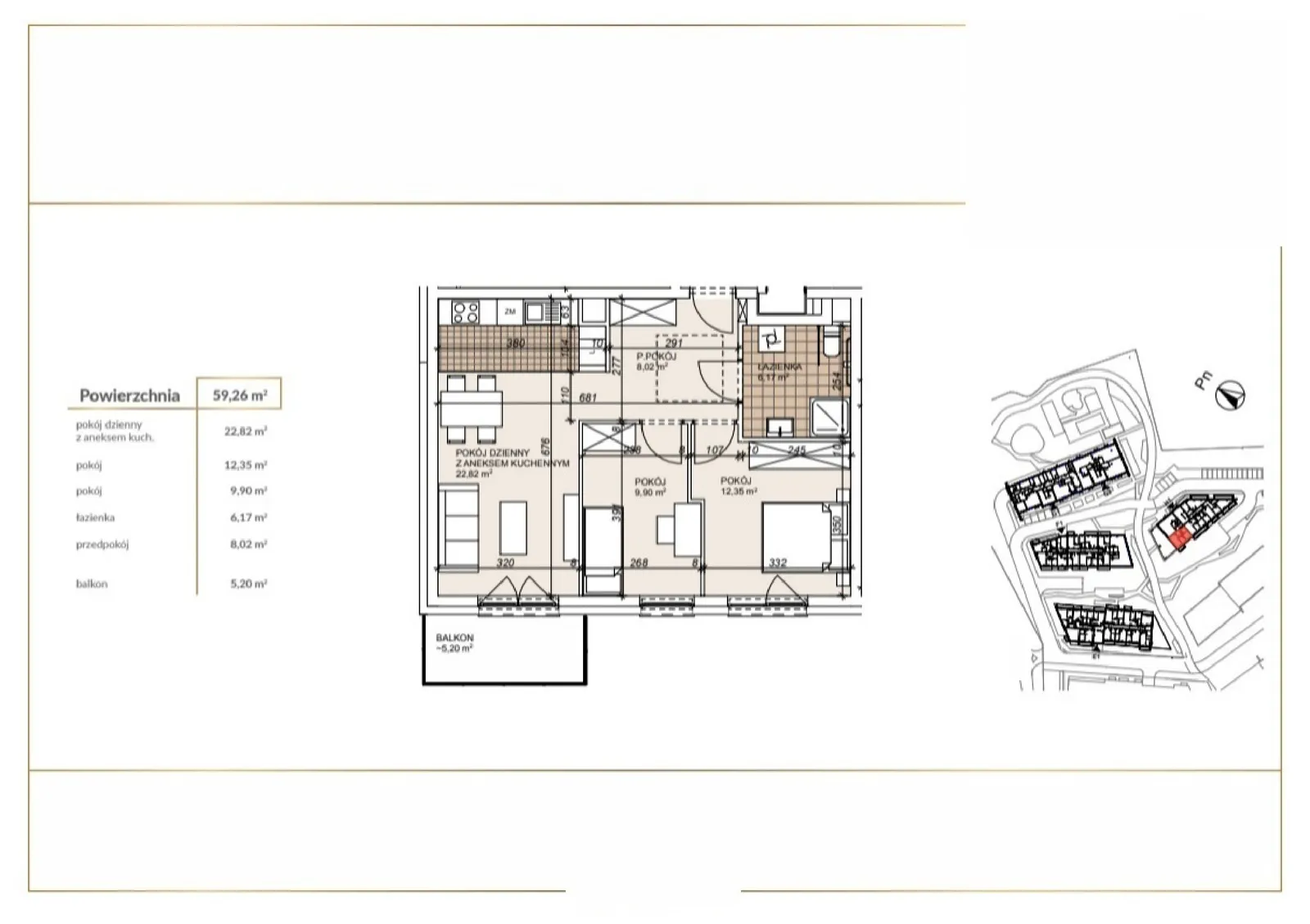 Floor plan: Apartment no. H1-0-5