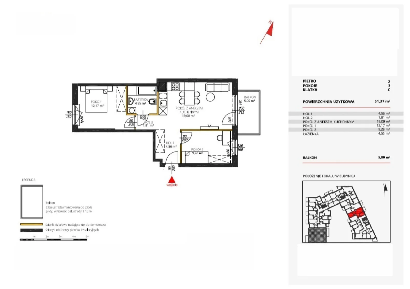 Floor plan: Apartment no. 52