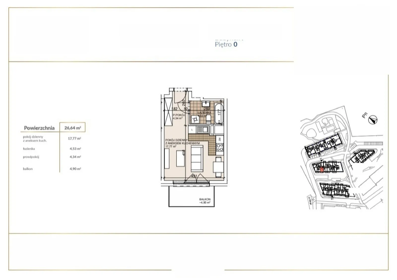 Floor plan: Apartment no. F1-0-7