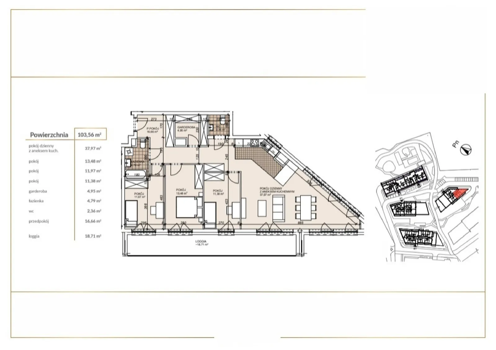 Floor plan: Apartment no. H1-6-33