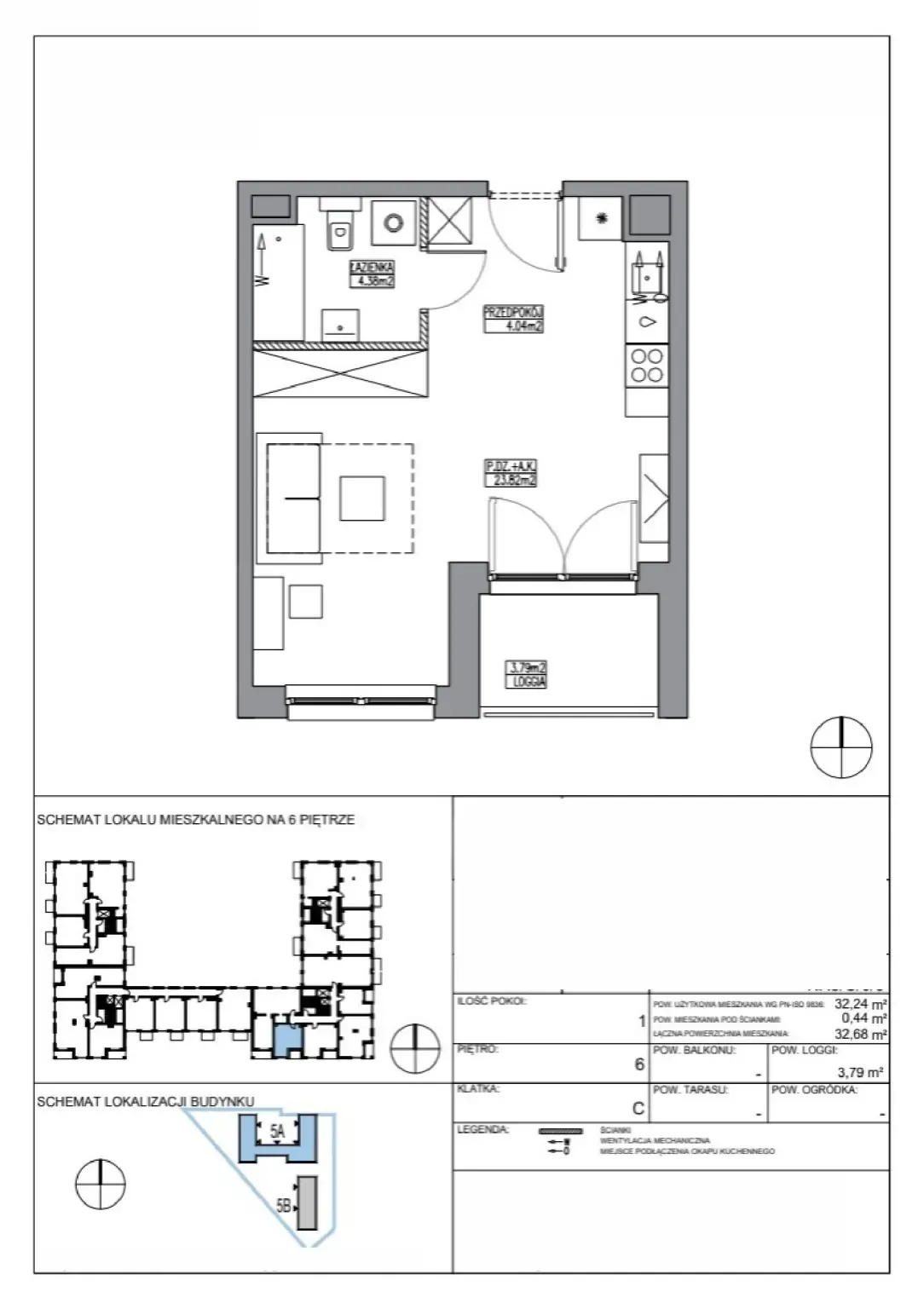 Rzut: Lokal KR5/C/6/5, 1 pok.