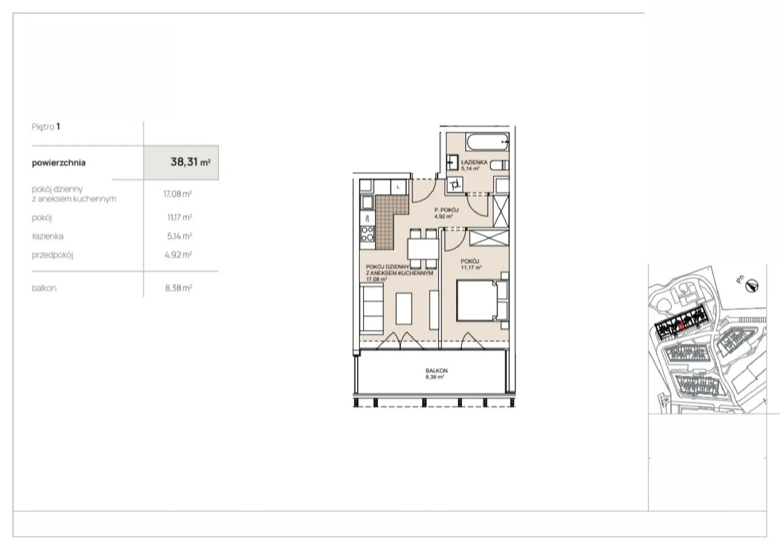 Floor plan: Apartment no. G1-1-8