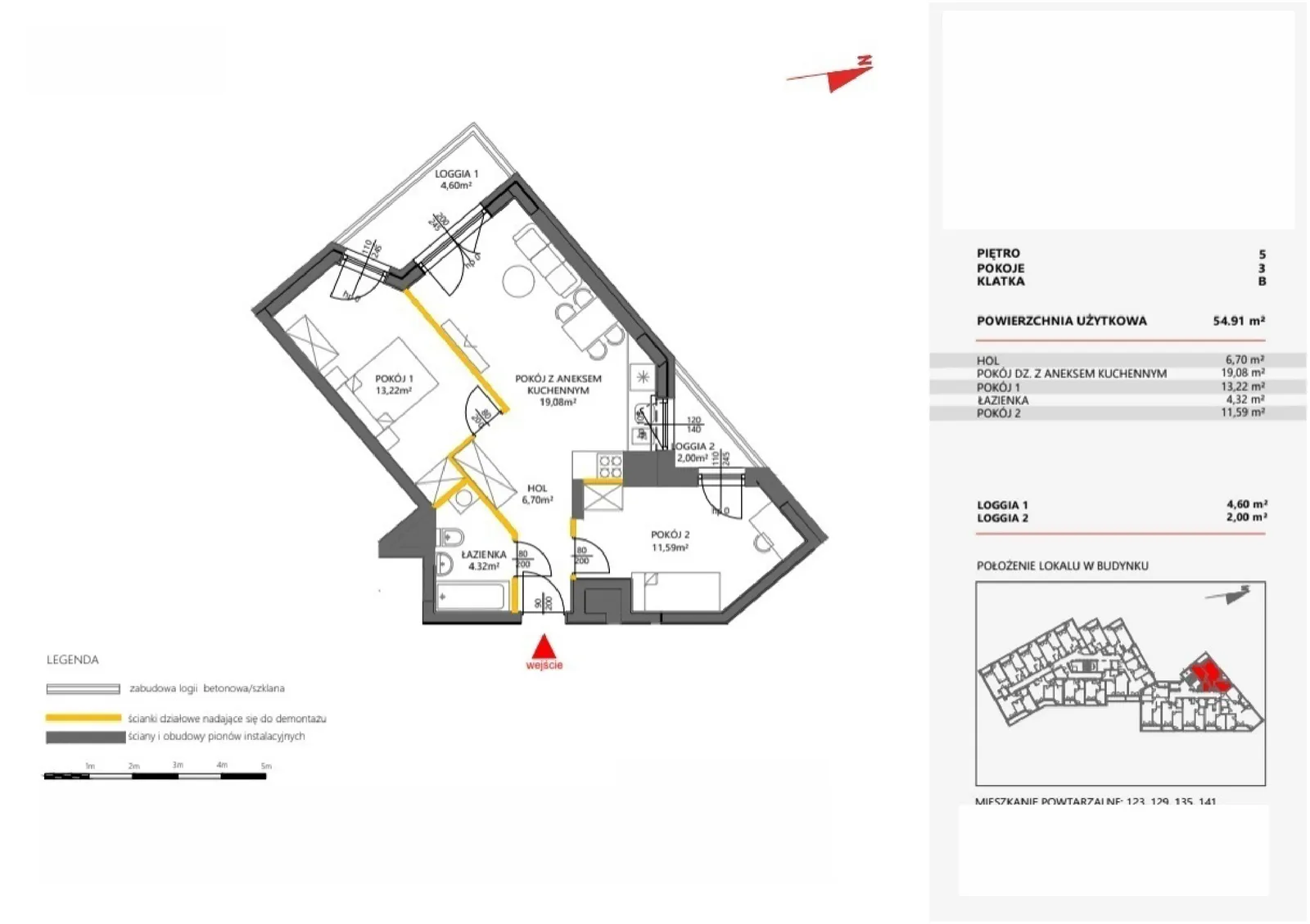Floor plan: Apartment no. 129