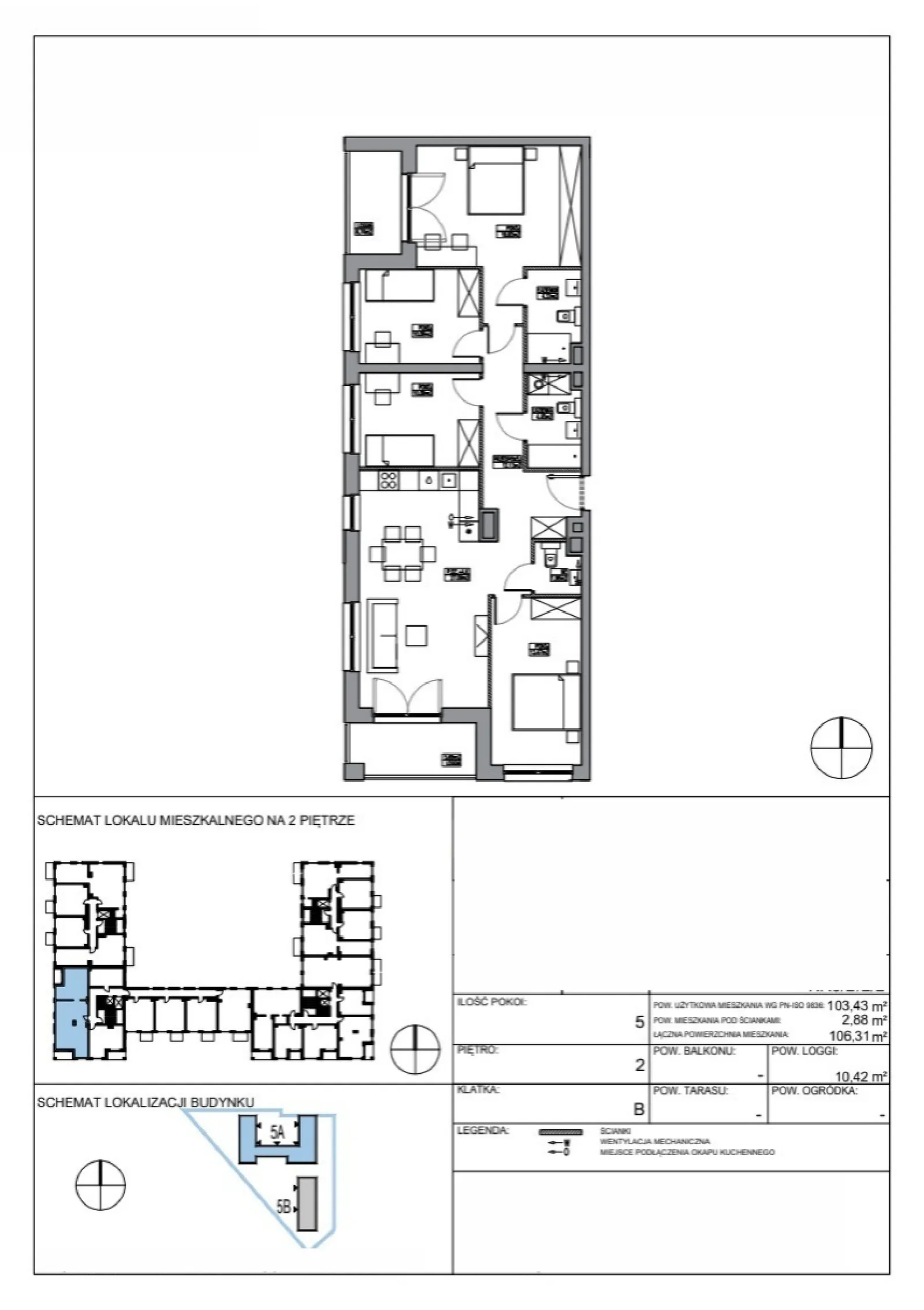 Floor plan: Apartment no. KR5/B/2/2