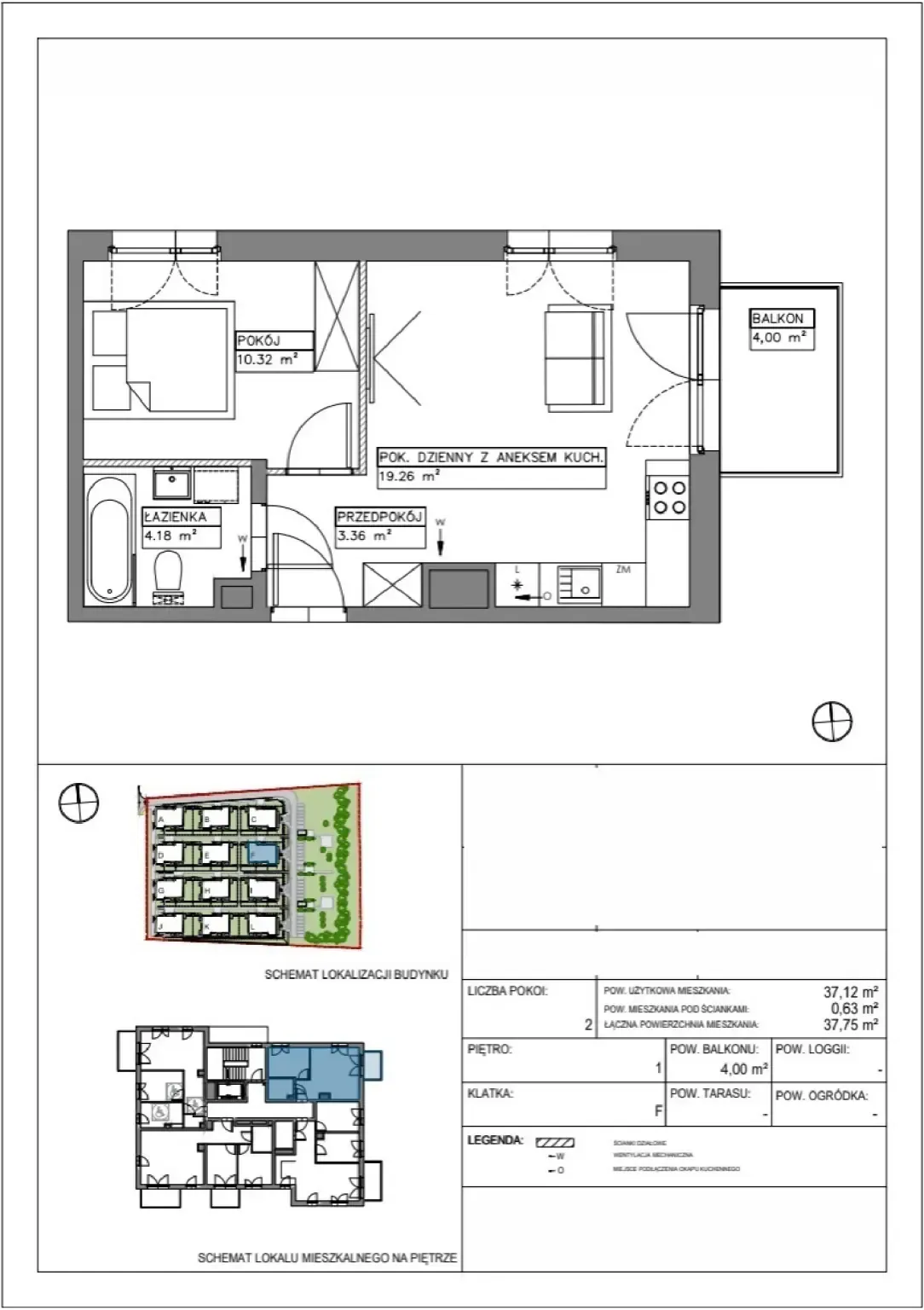 Floor plan: Apartment no. VV/F/1/1