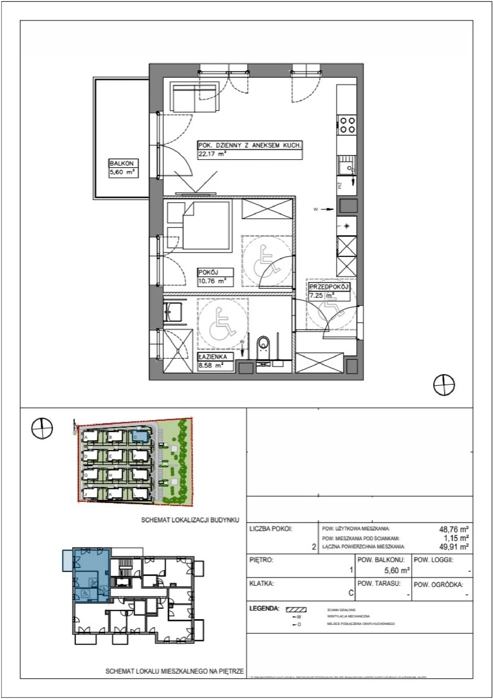 Floor plan: Apartment no. VV/C/1/4