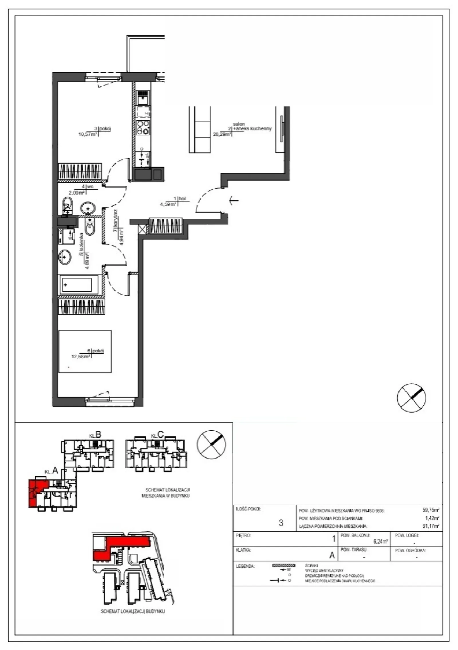 Floor plan: Apartment no. RM/2A/A/1/5