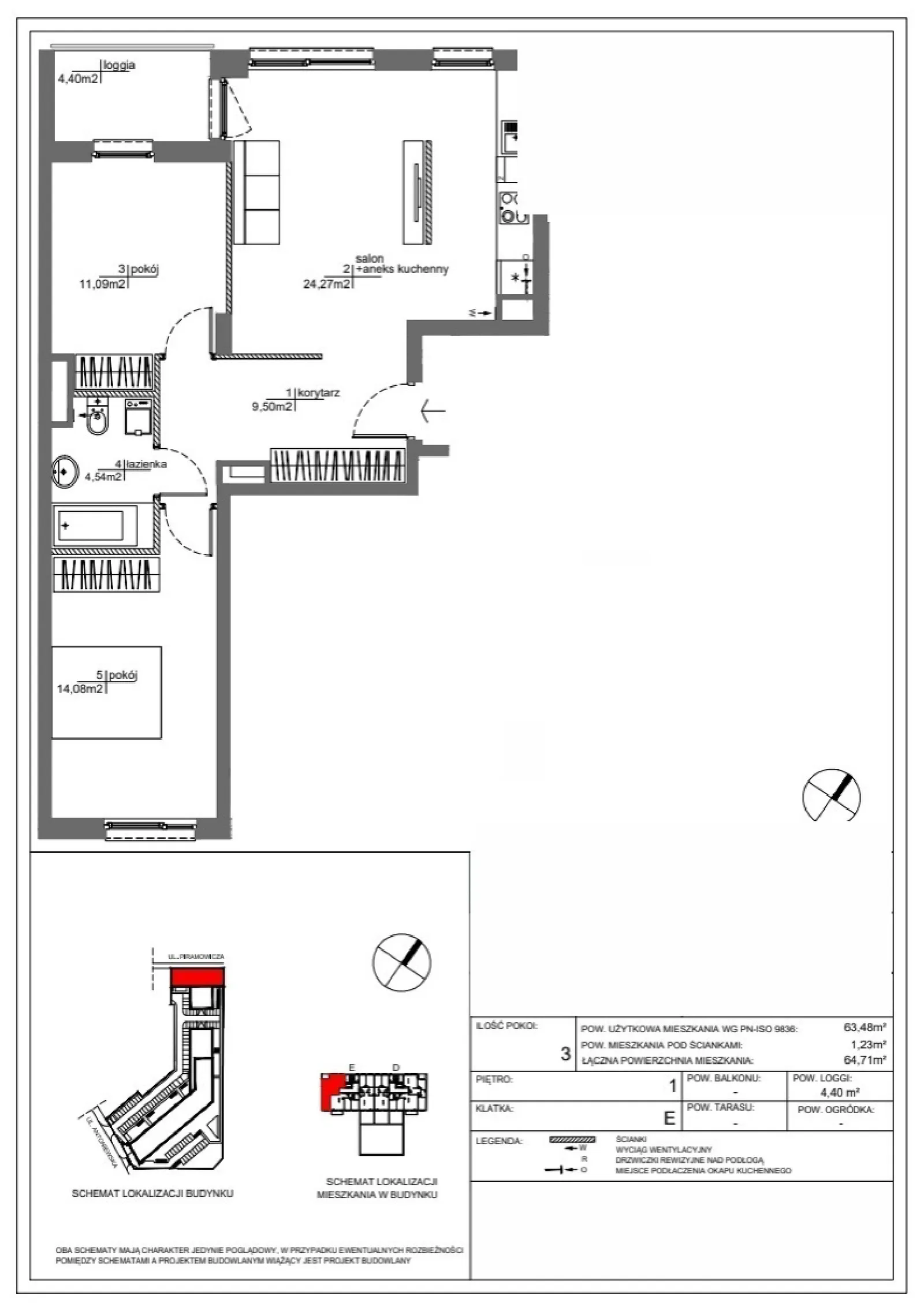 Floor plan: Apartment no. RM/1A/E/1/3