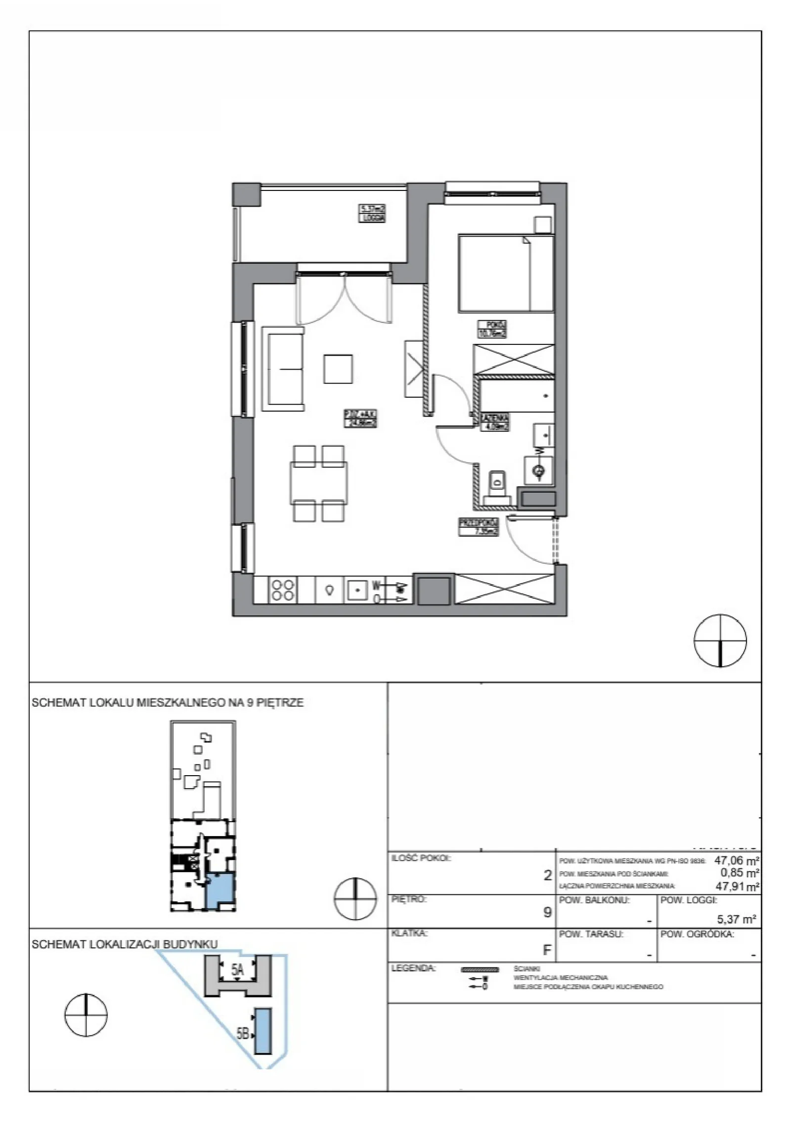 Floor plan: Apartment no. KR5/F/9/3