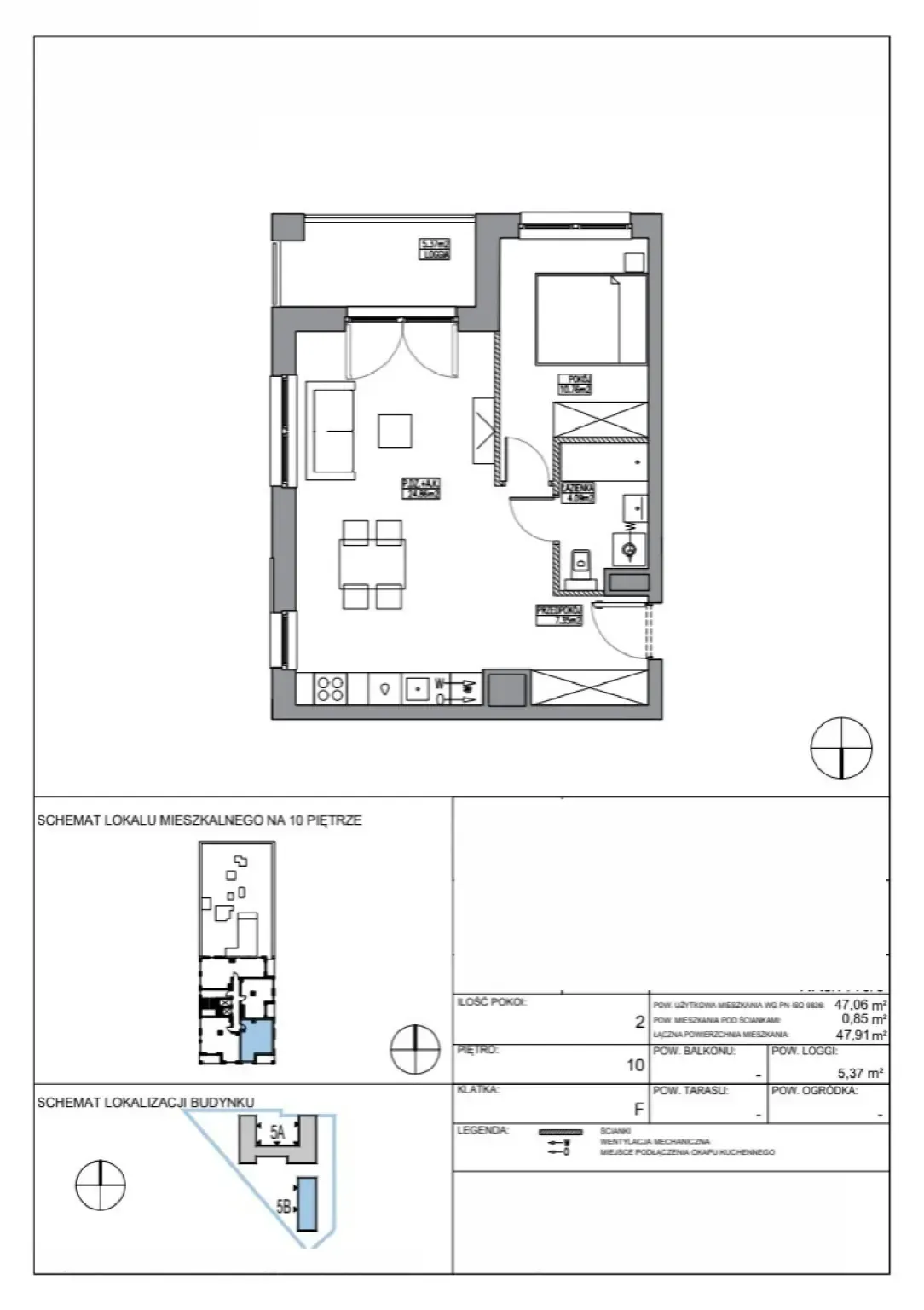 Floor plan: Apartment no. KR5/F/10/3