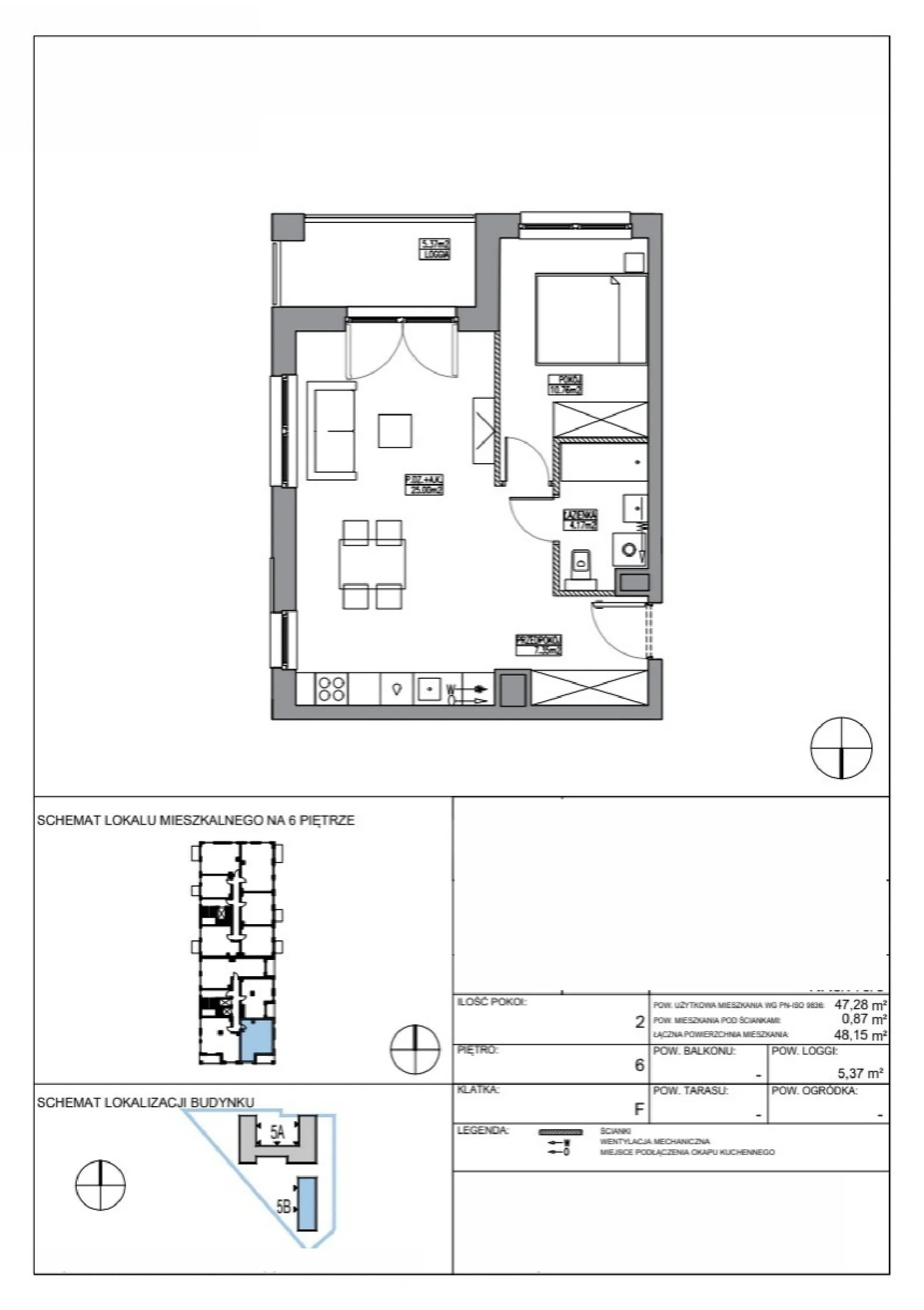 Floor plan: Apartment no. KR5/F/6/3