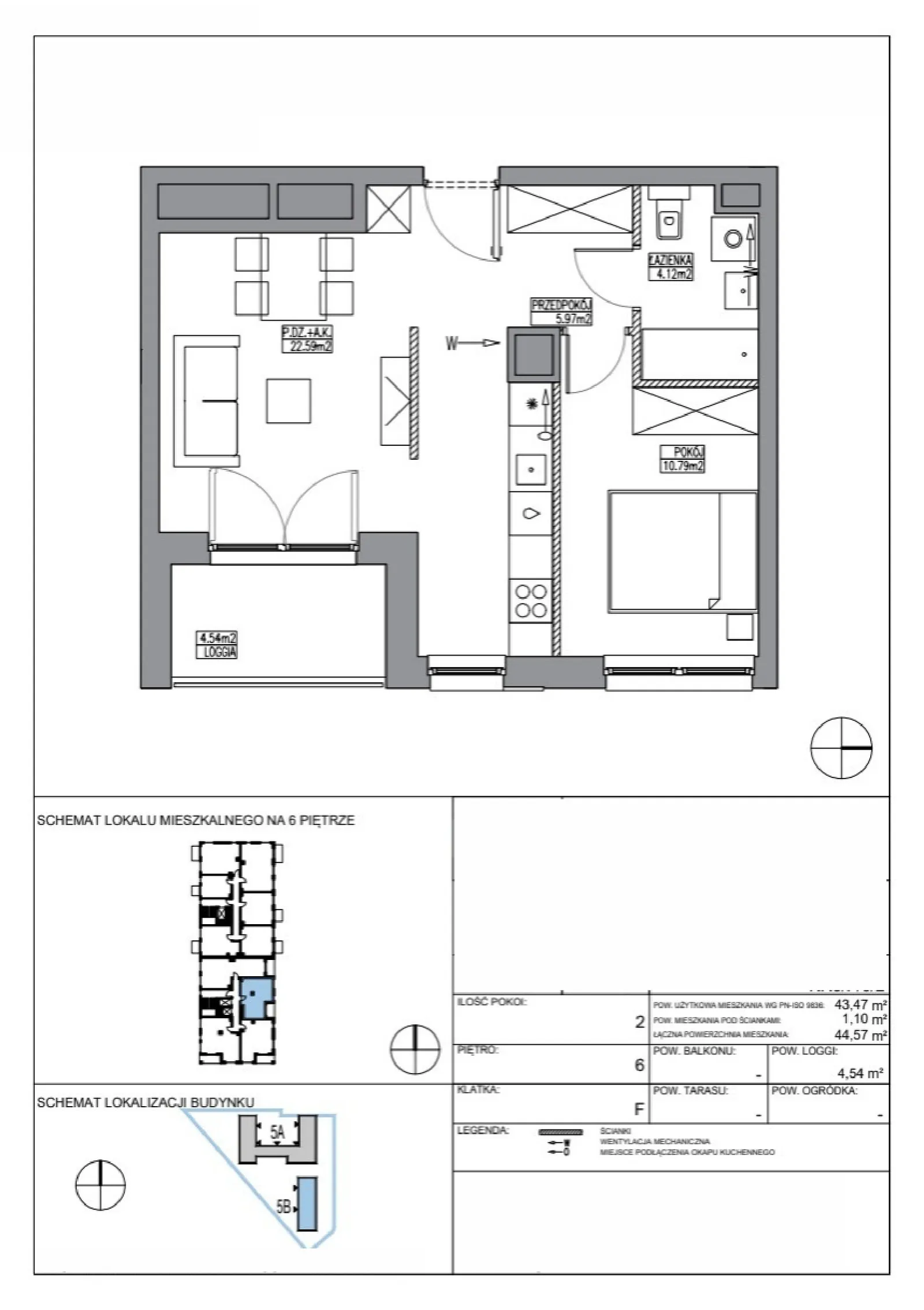 Floor plan: Apartment no. KR5/F/6/2
