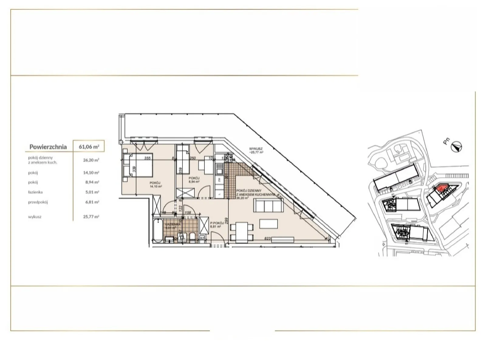 Floor plan: Apartment no. H1-8-38
