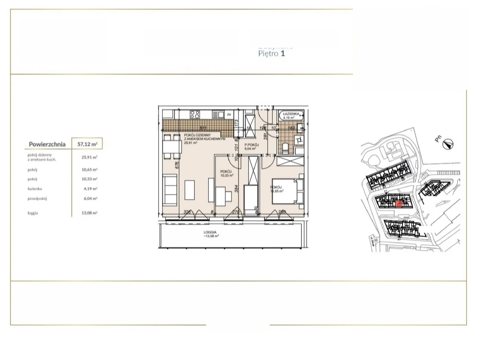 Floor plan: Apartment no. F1-1-15