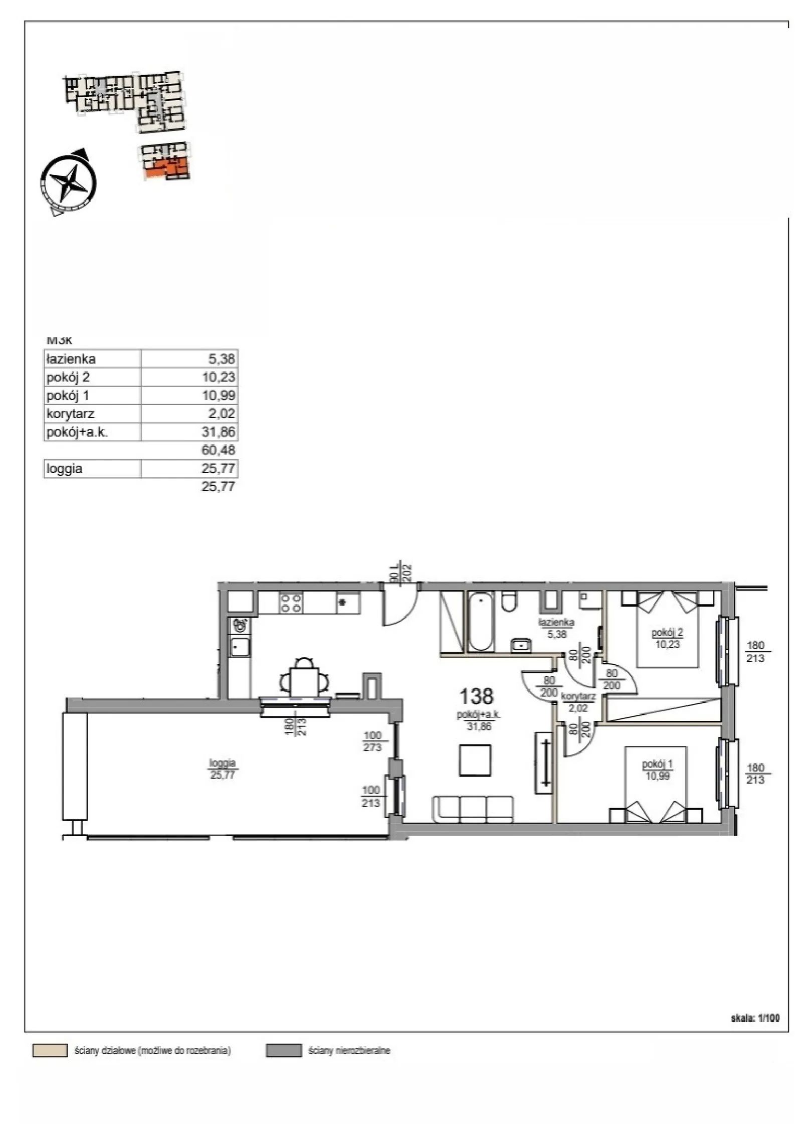 Floor plan: Apartment no. 138