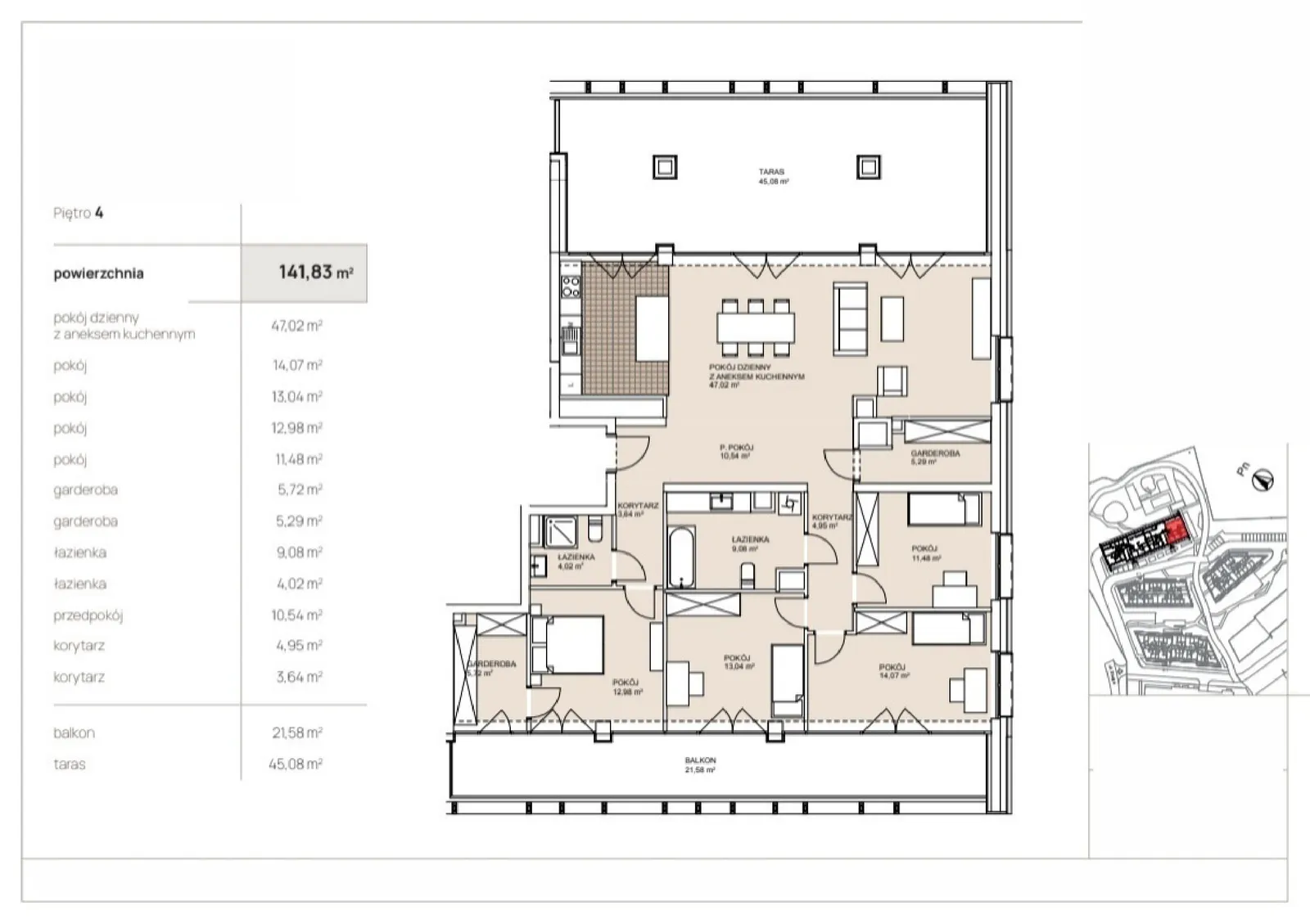 Floor plan: Apartment no. G2-4-18