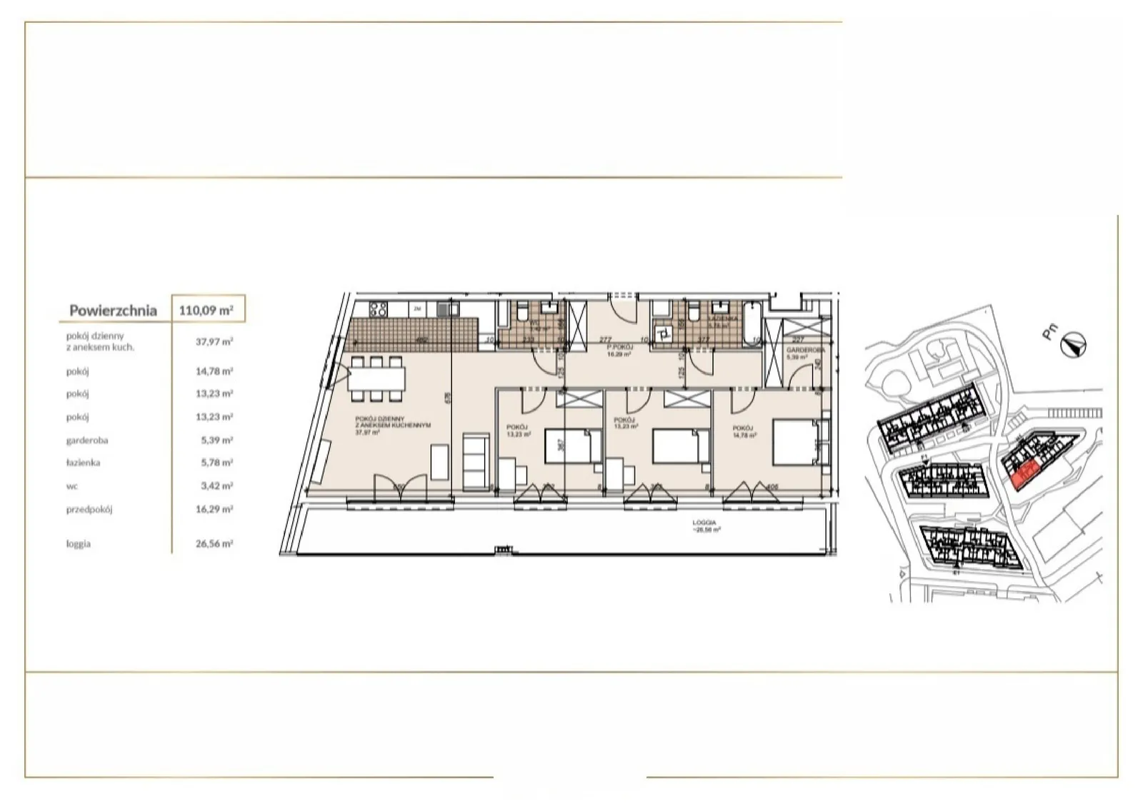 Floor plan: Apartment no. H1-2-15