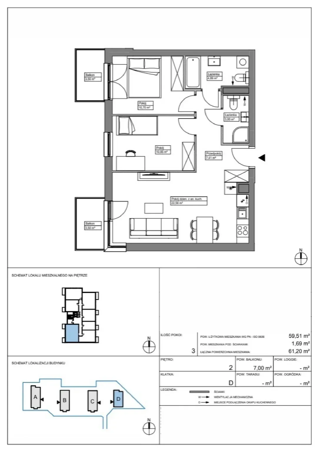 Floor plan: Apartment no. KR8/D/2/7