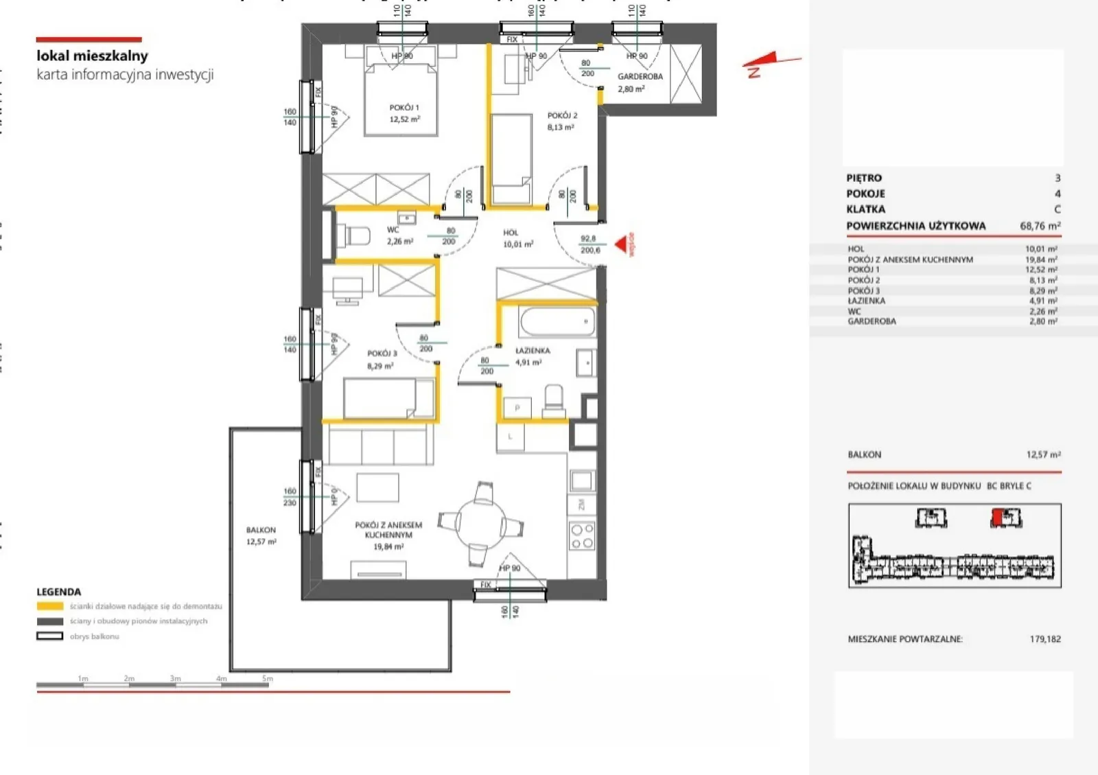 Floor plan: Apartment no. 185