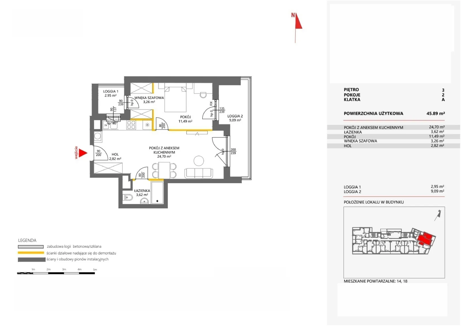 Floor plan: Apartment no. 14