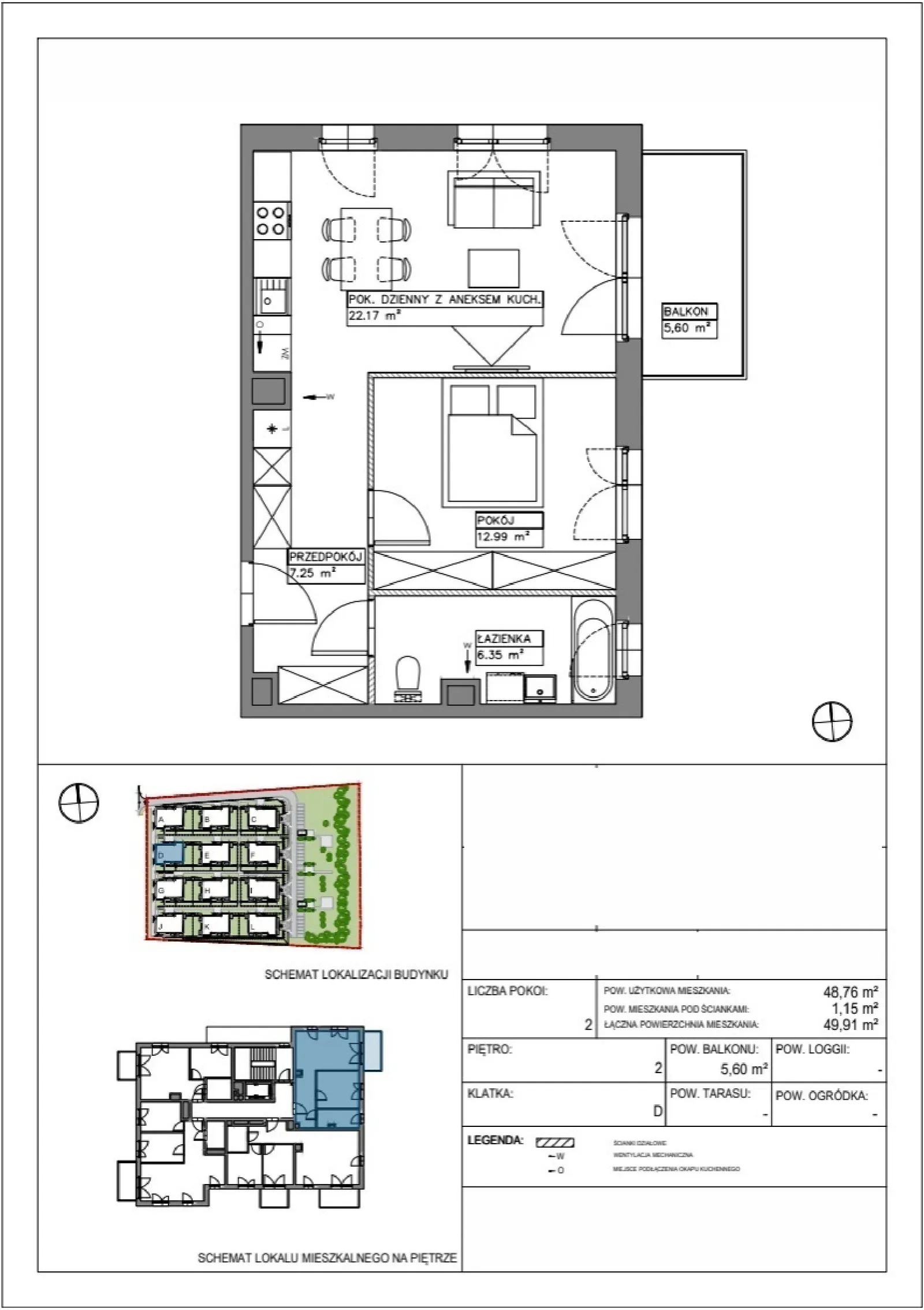 Floor plan: Apartment no. VV/D/2/1