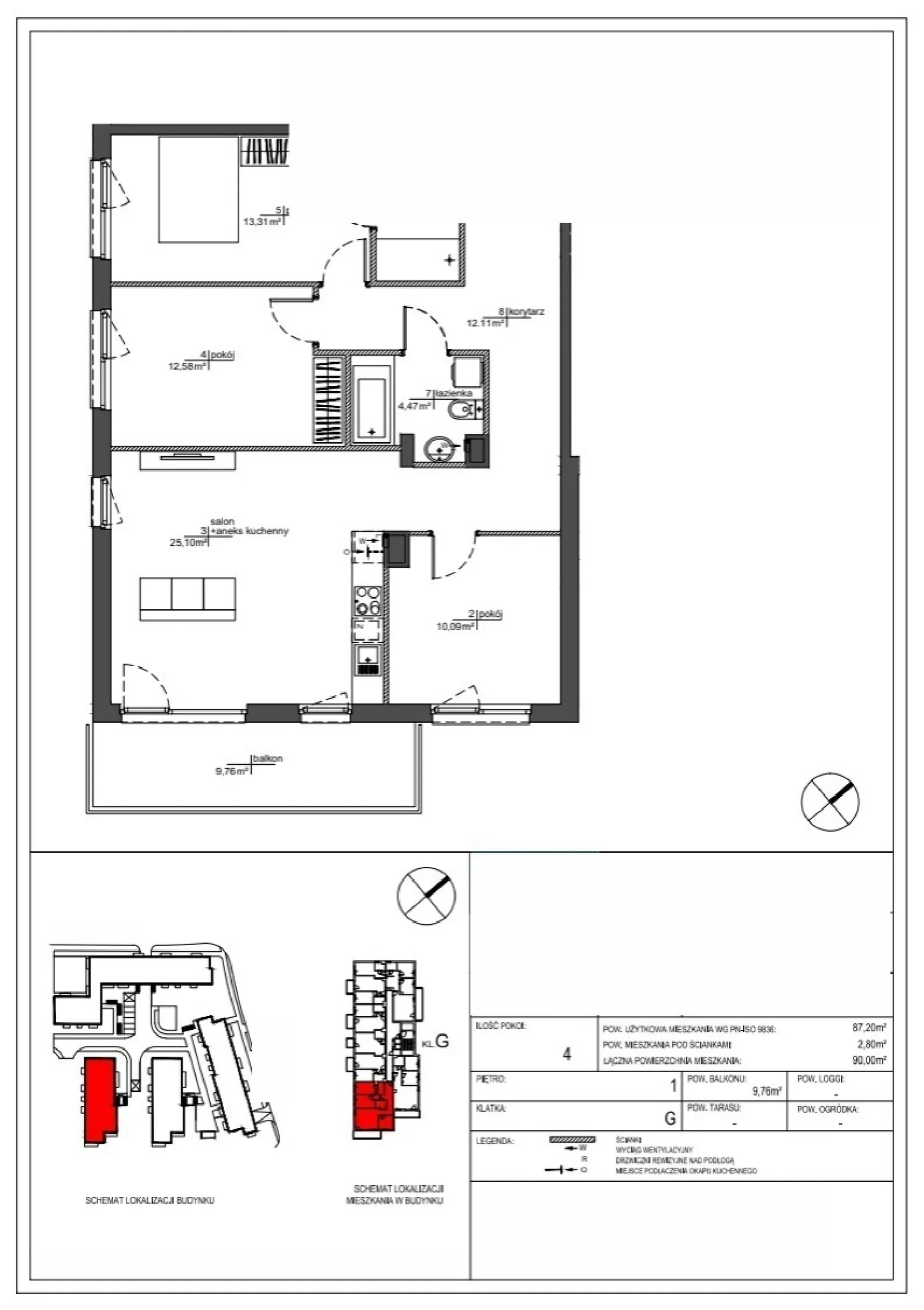 Rzut: Lokal RM/2A/G/1/2, 4 pok.