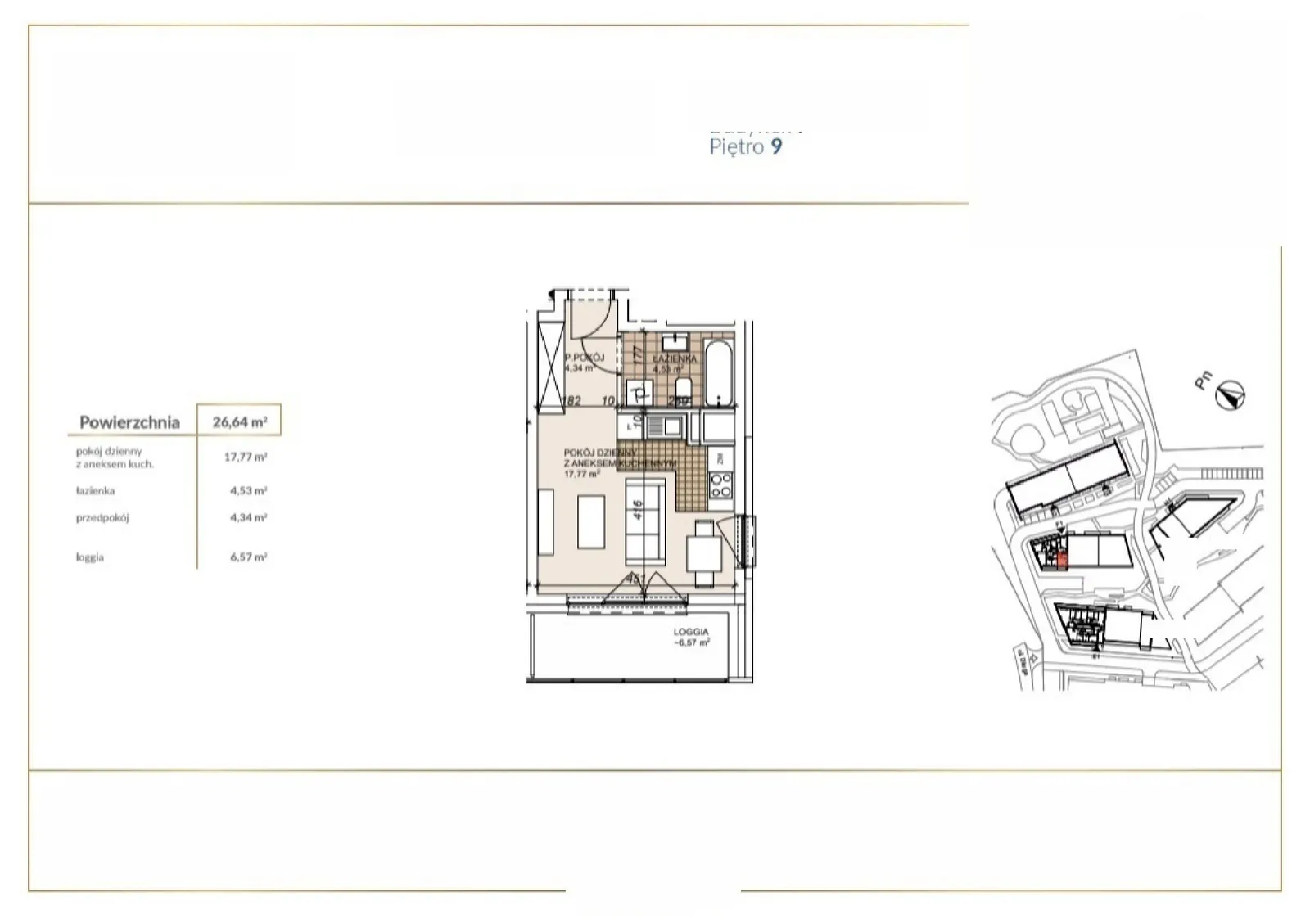 Floor plan: Apartment no. F1-9-65