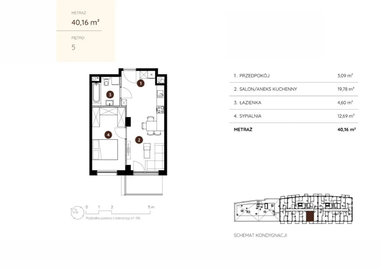 Floor plan: Apartment no. 2.A.5.03