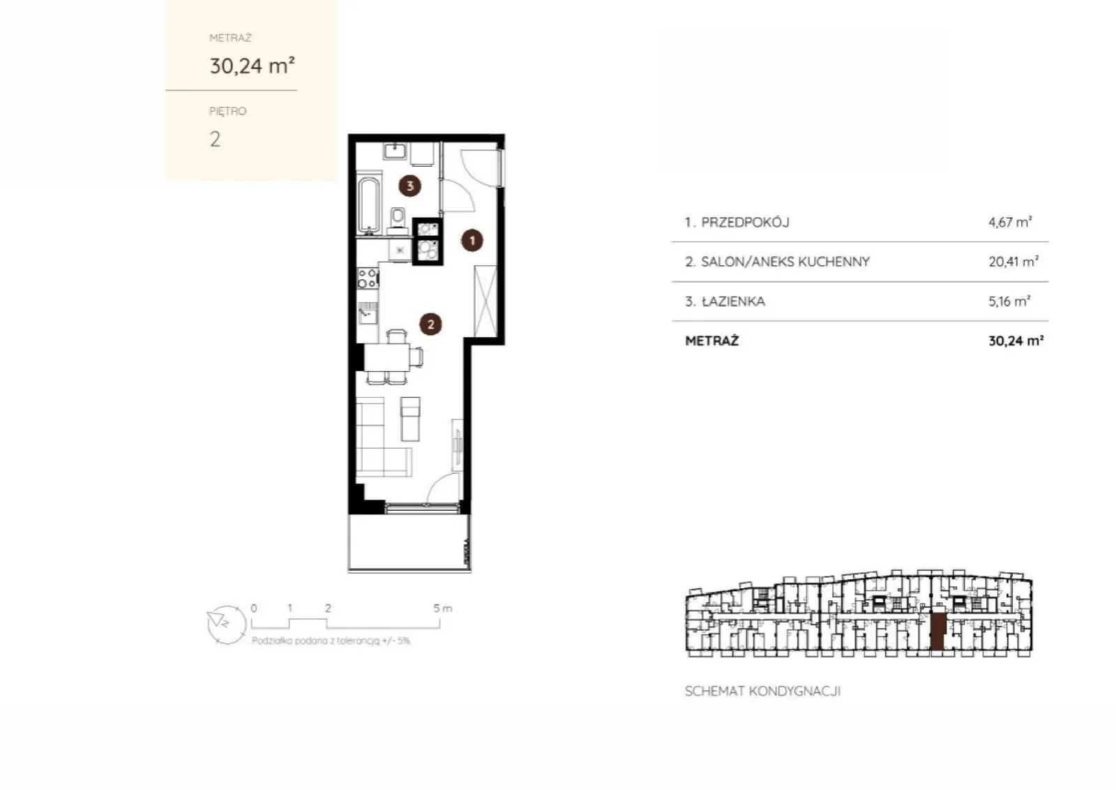 Floor plan: Apartment no. 3.A.2.08