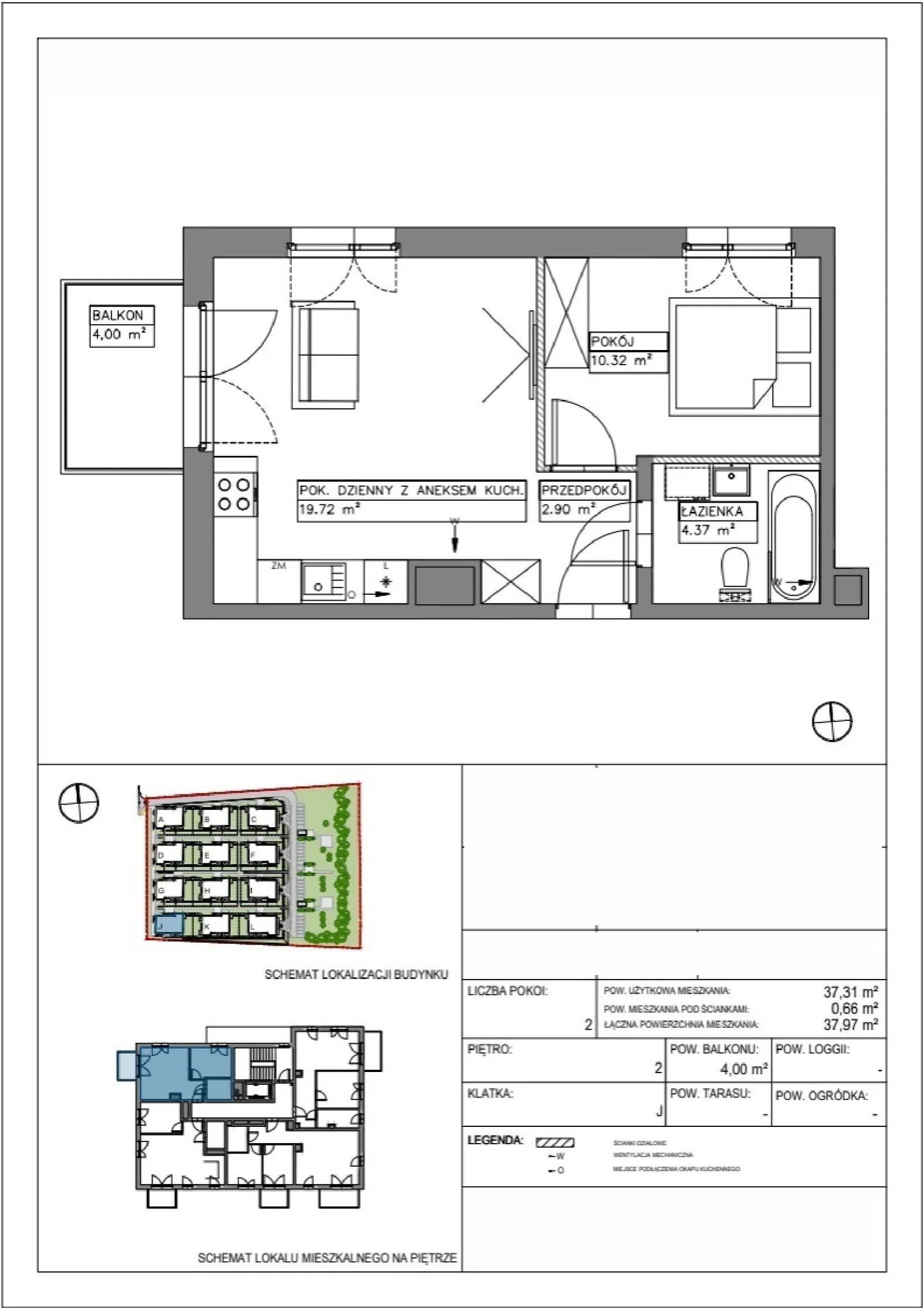 Floor plan: Apartment no. VV/J/2/4