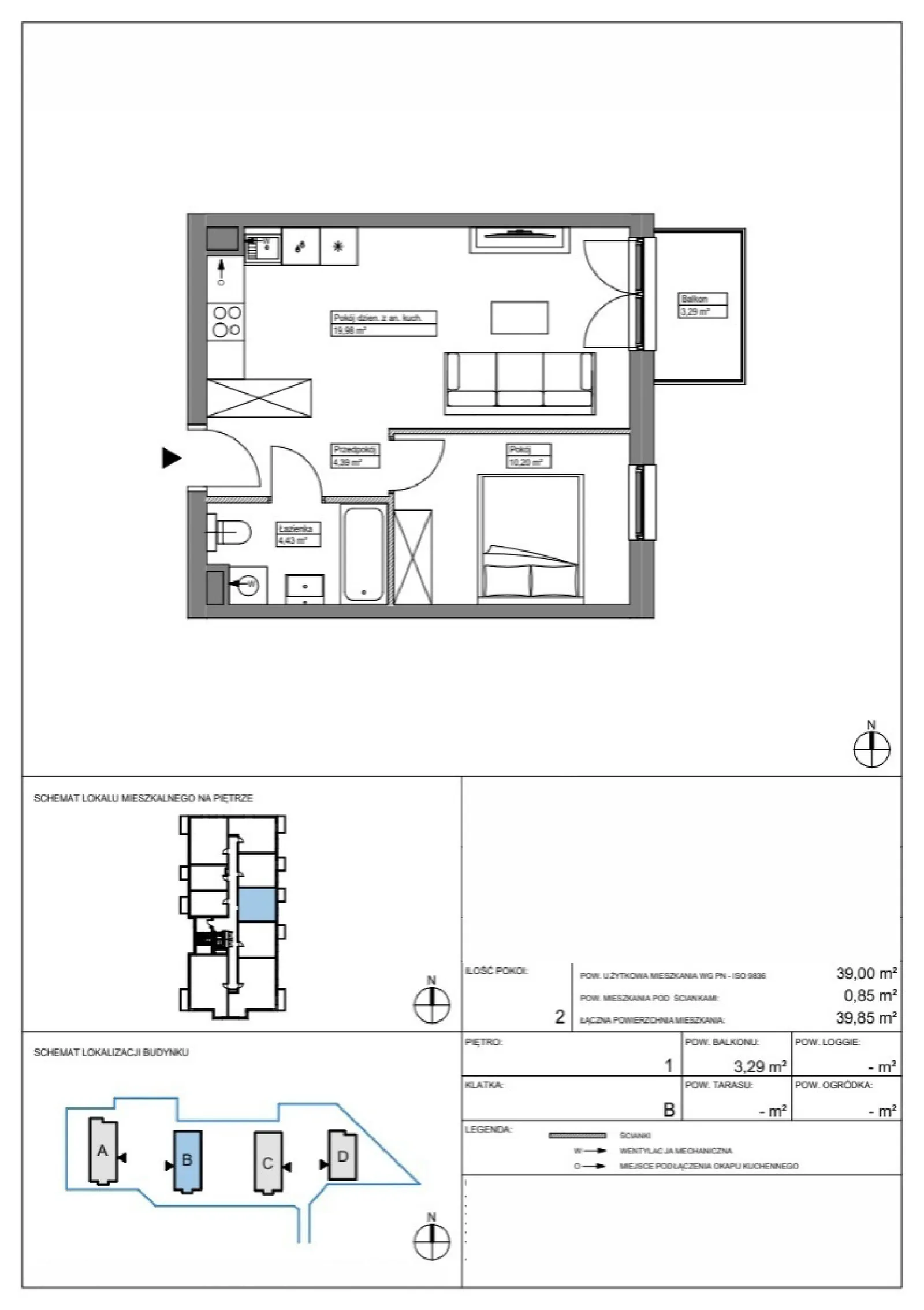 Floor plan: Apartment no. KR8/B/1/6