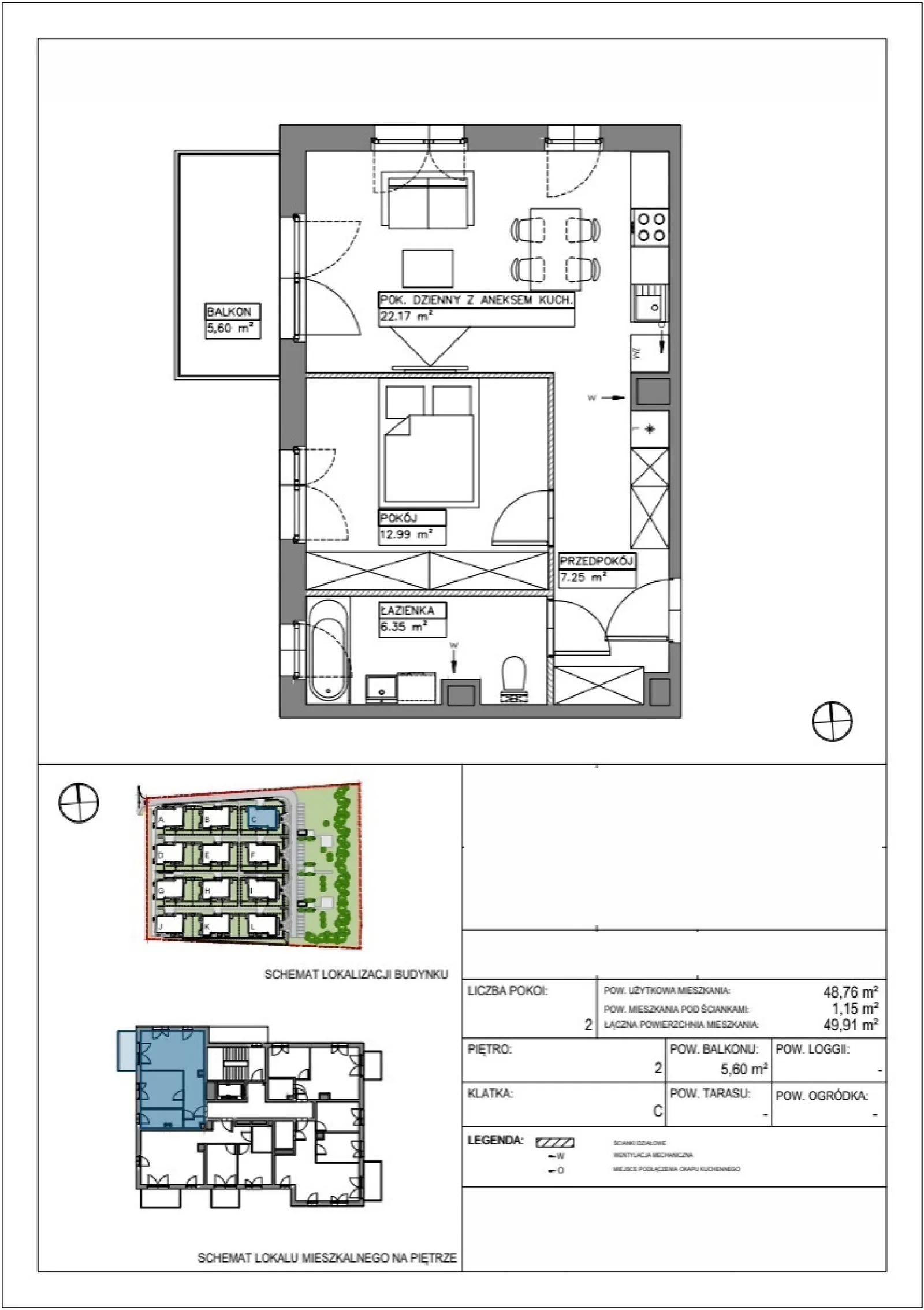 Floor plan: Apartment no. VV/C/2/4