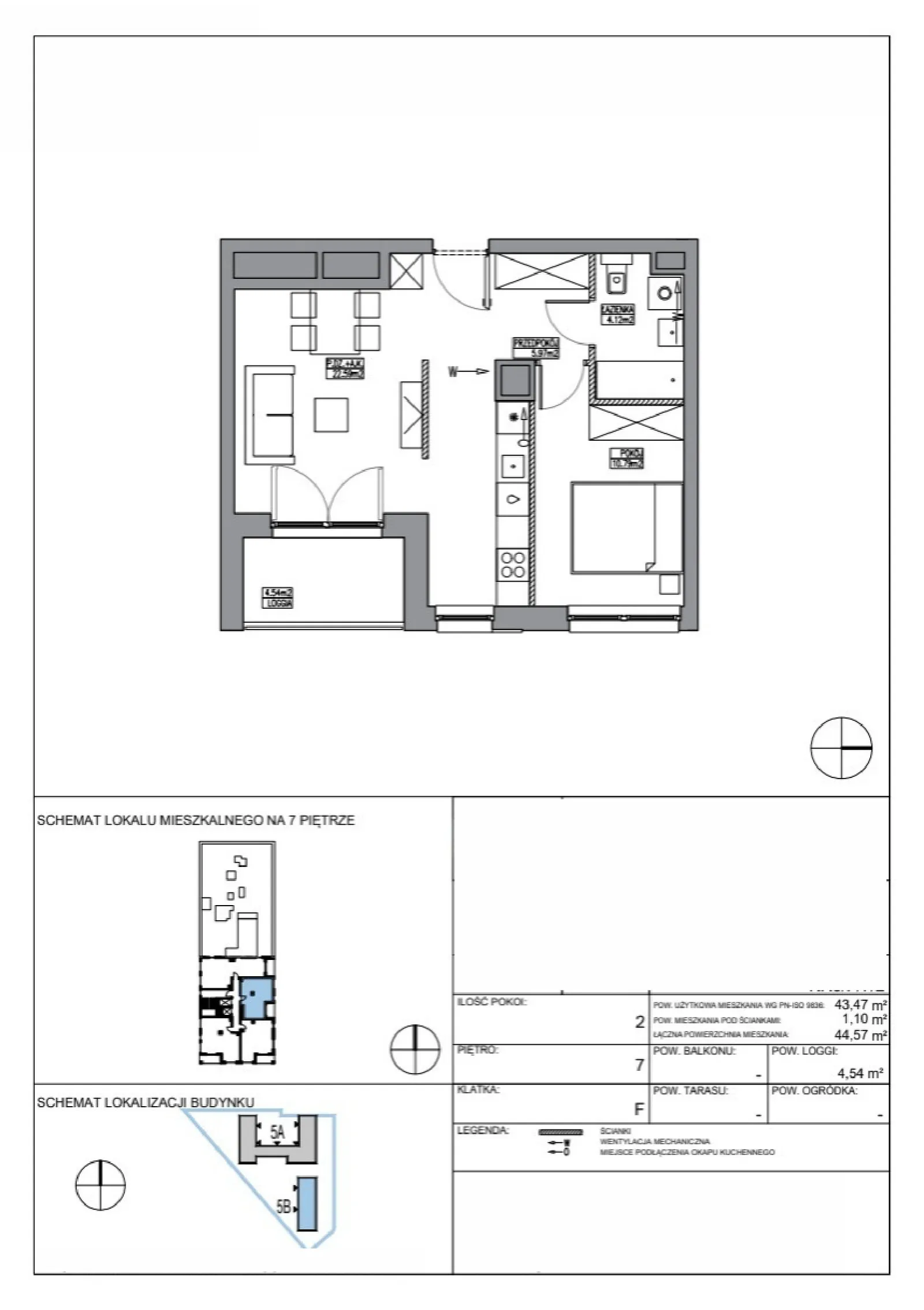 Floor plan: Apartment no. KR5/F/7/2