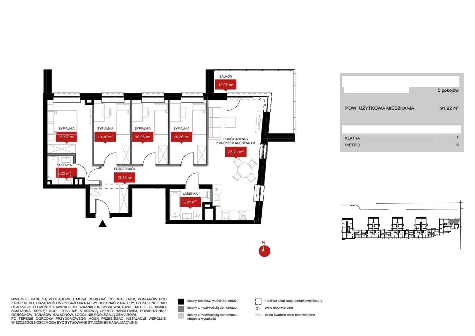Floor plan: Lokal WR1 1/6/1/5a, 5 pok.