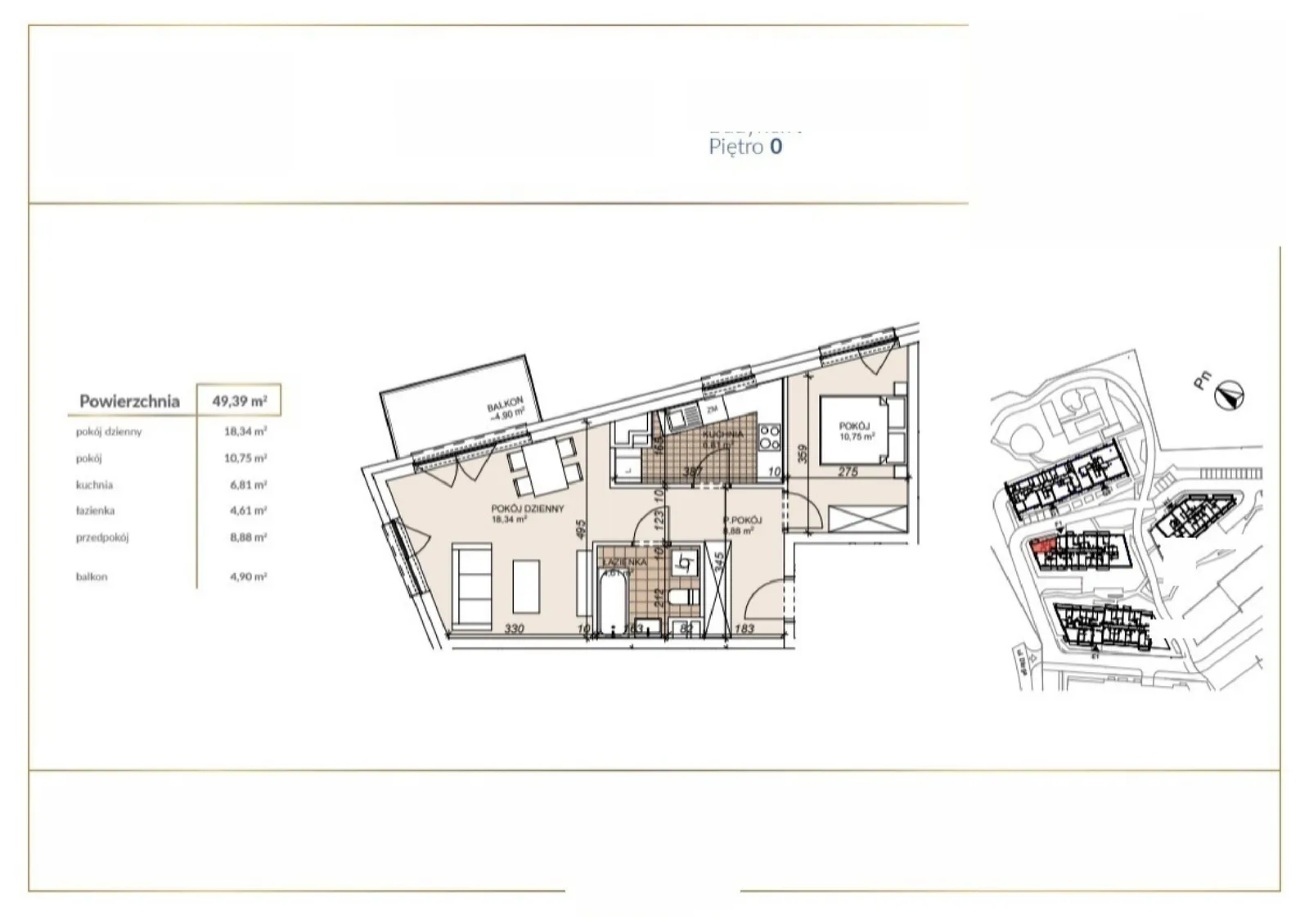 Floor plan: Apartment no. F1-0-9