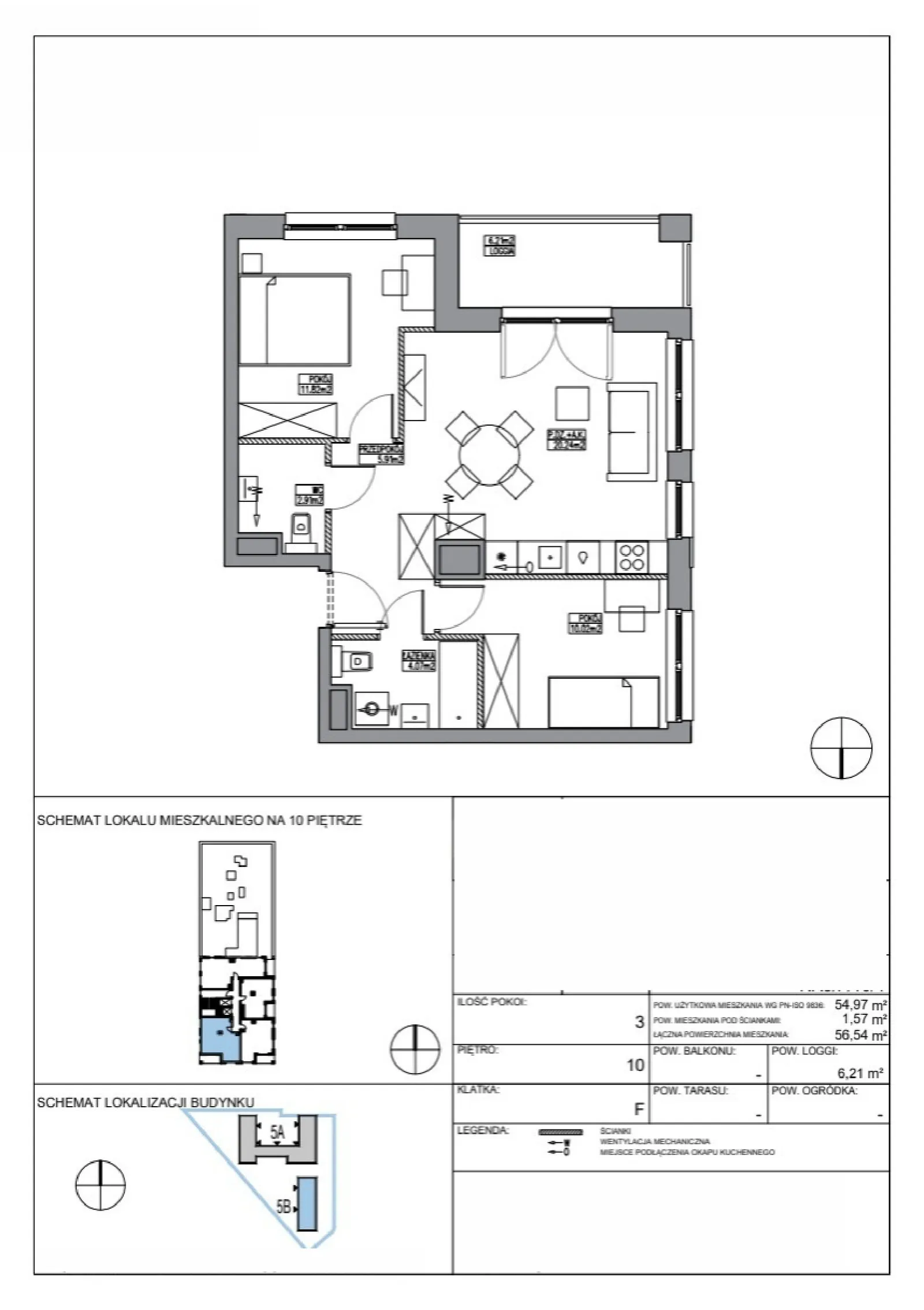 Floor plan: Apartment no. KR5/F/10/4