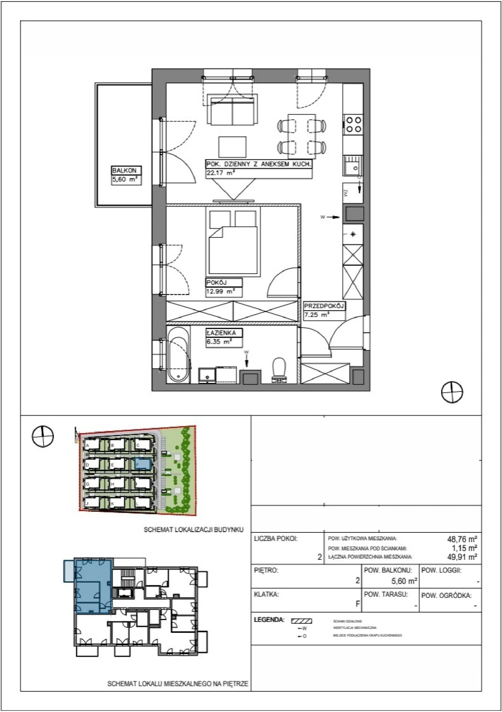 Floor plan: Apartment no. VV/F/2/4
