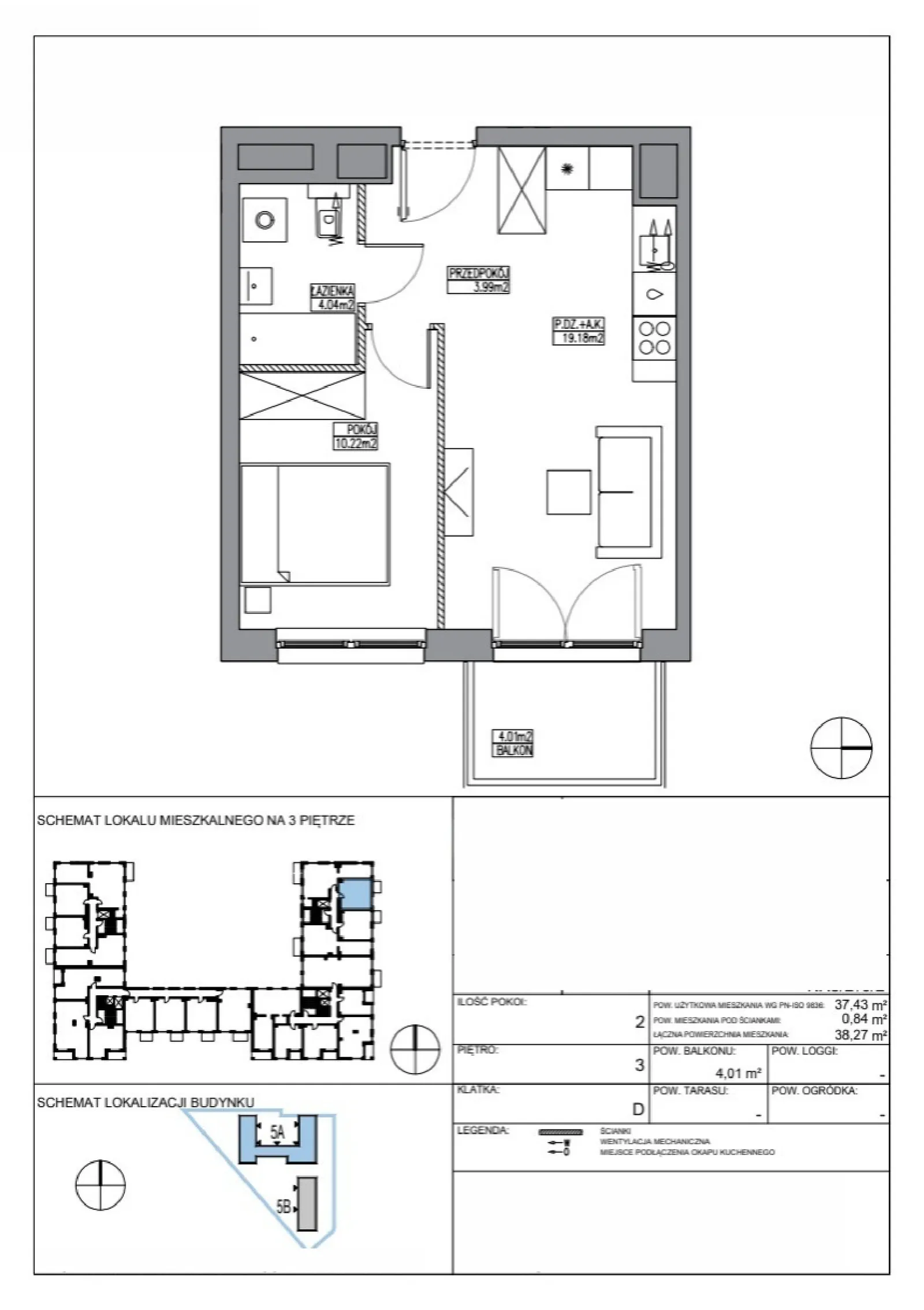 Floor plan: Apartment no. KR5/D/3/2