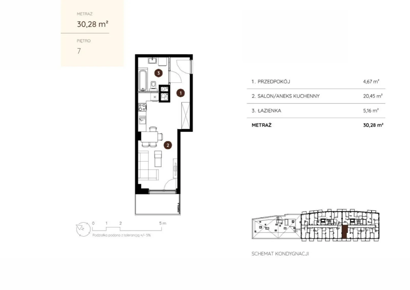 Floor plan: Apartment no. 3.A.7.08
