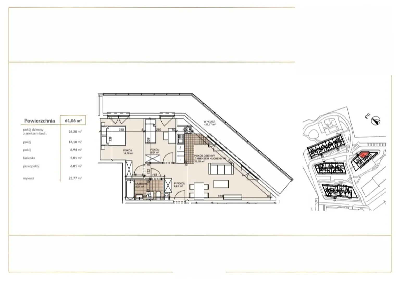 Floor plan: Apartment no. H1-1-6