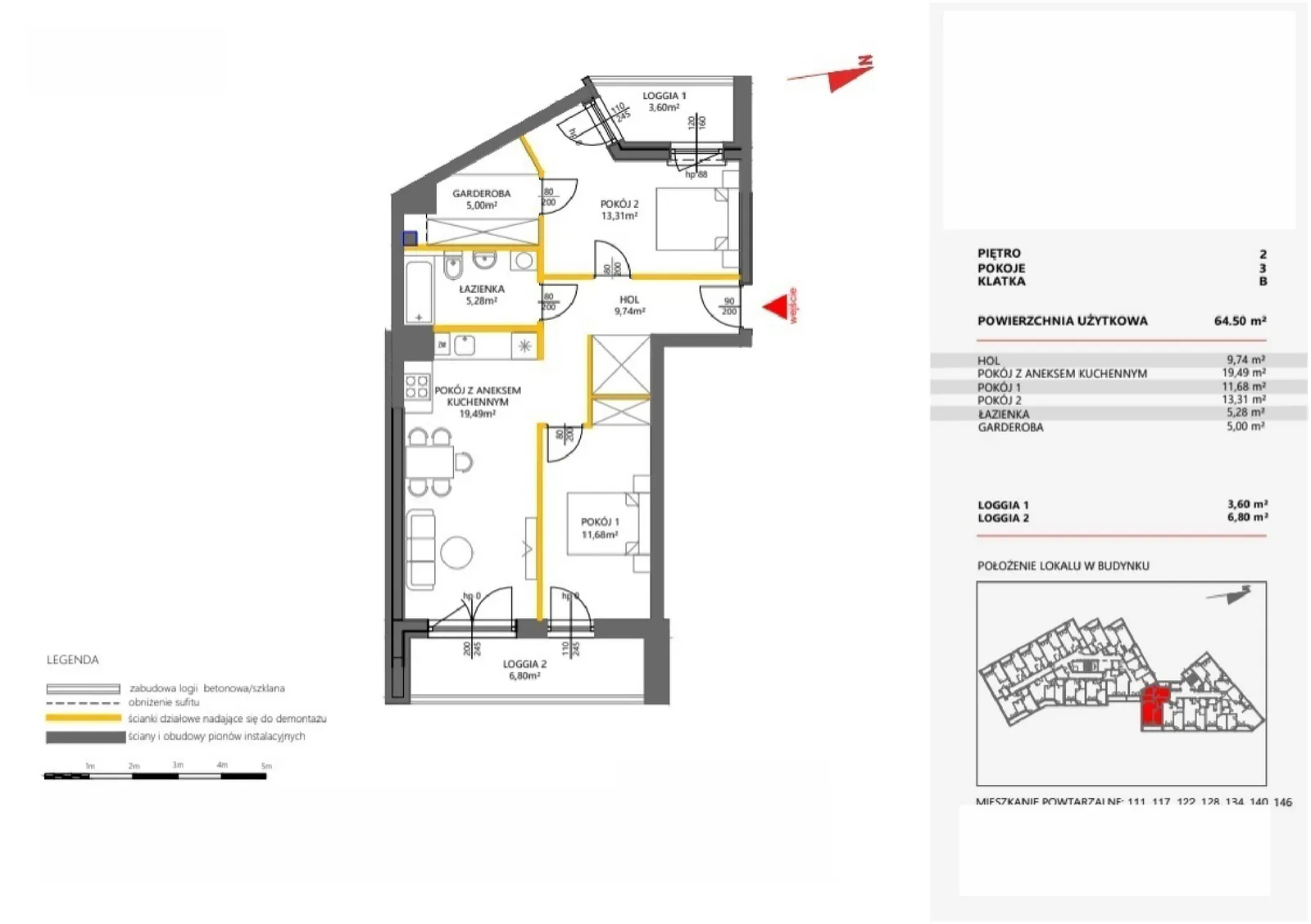 Floor plan: Apartment no. 117