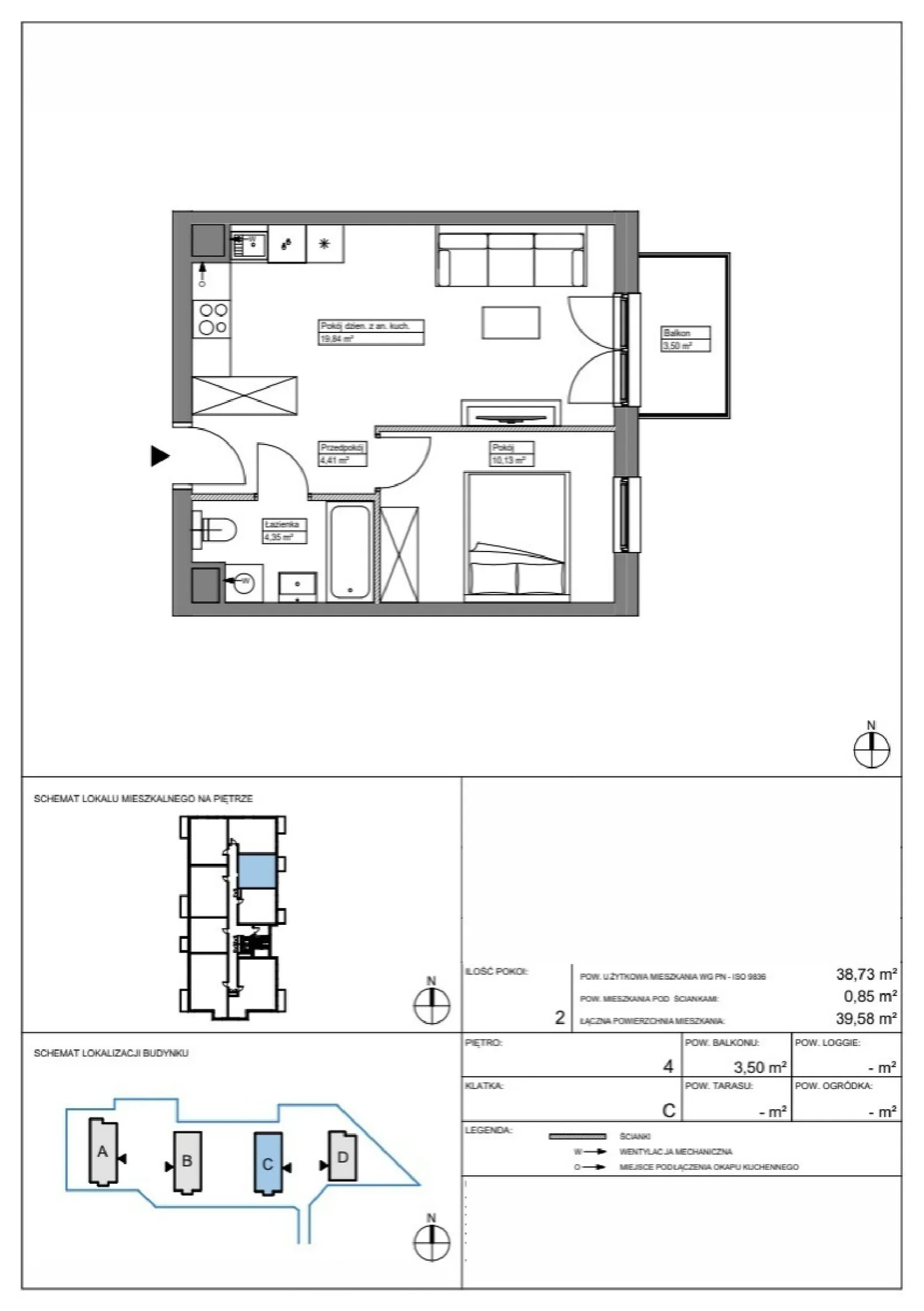 Floor plan: Apartment no. KR8/C/4/7